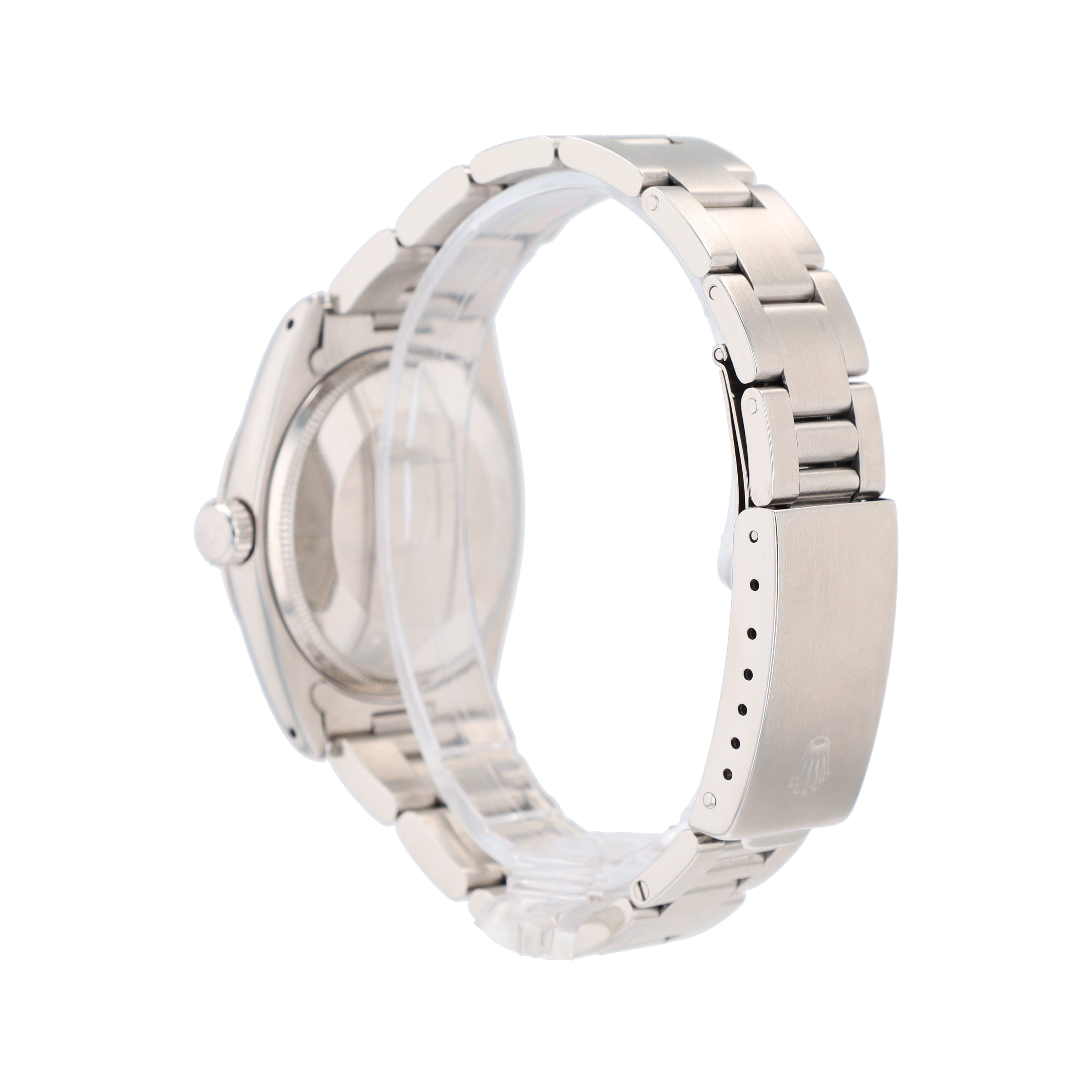 Rolex Date 1500 34mm Silver Index Dial Smooth Bezel Oyster Band - Luxuriant Concierge