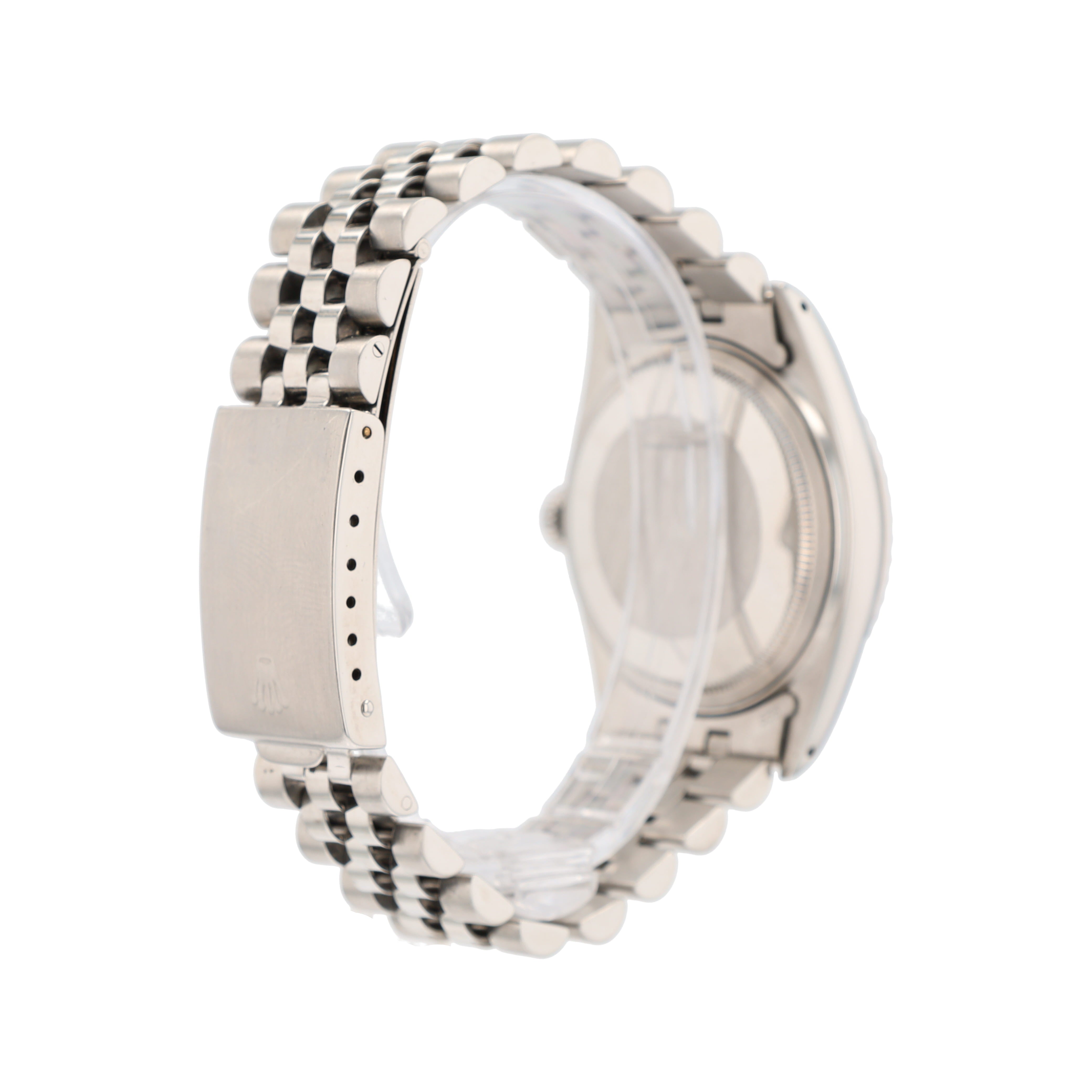 Rolex Datejust  16030 36mm Silver Index Dial Engine-turned Bezel Jubilee Band - Luxuriant Concierge