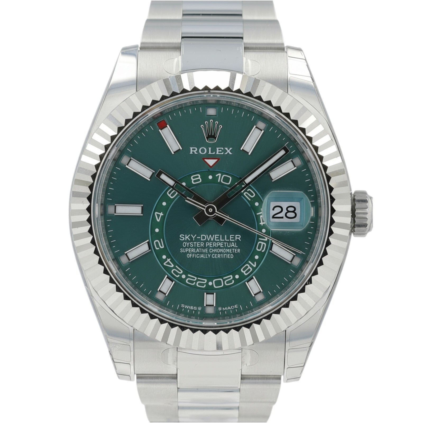 Rolex Mens Watch Sky-Dweller 336934 42mm Green Dial Watch - Luxuriant Concierge