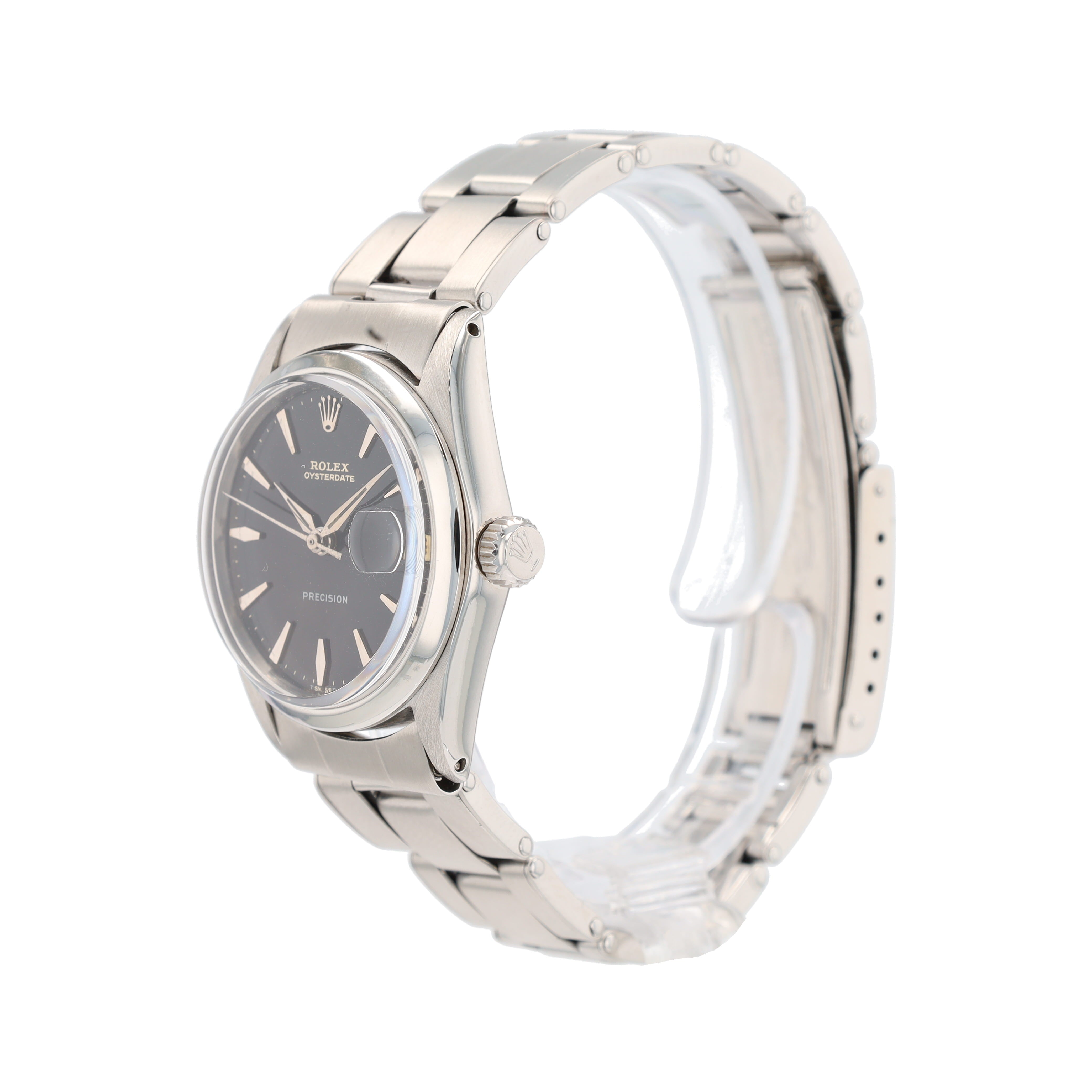 Rolex Oyster Perpetual 6466 31mm Black Index Dial Smooth Bezel Band