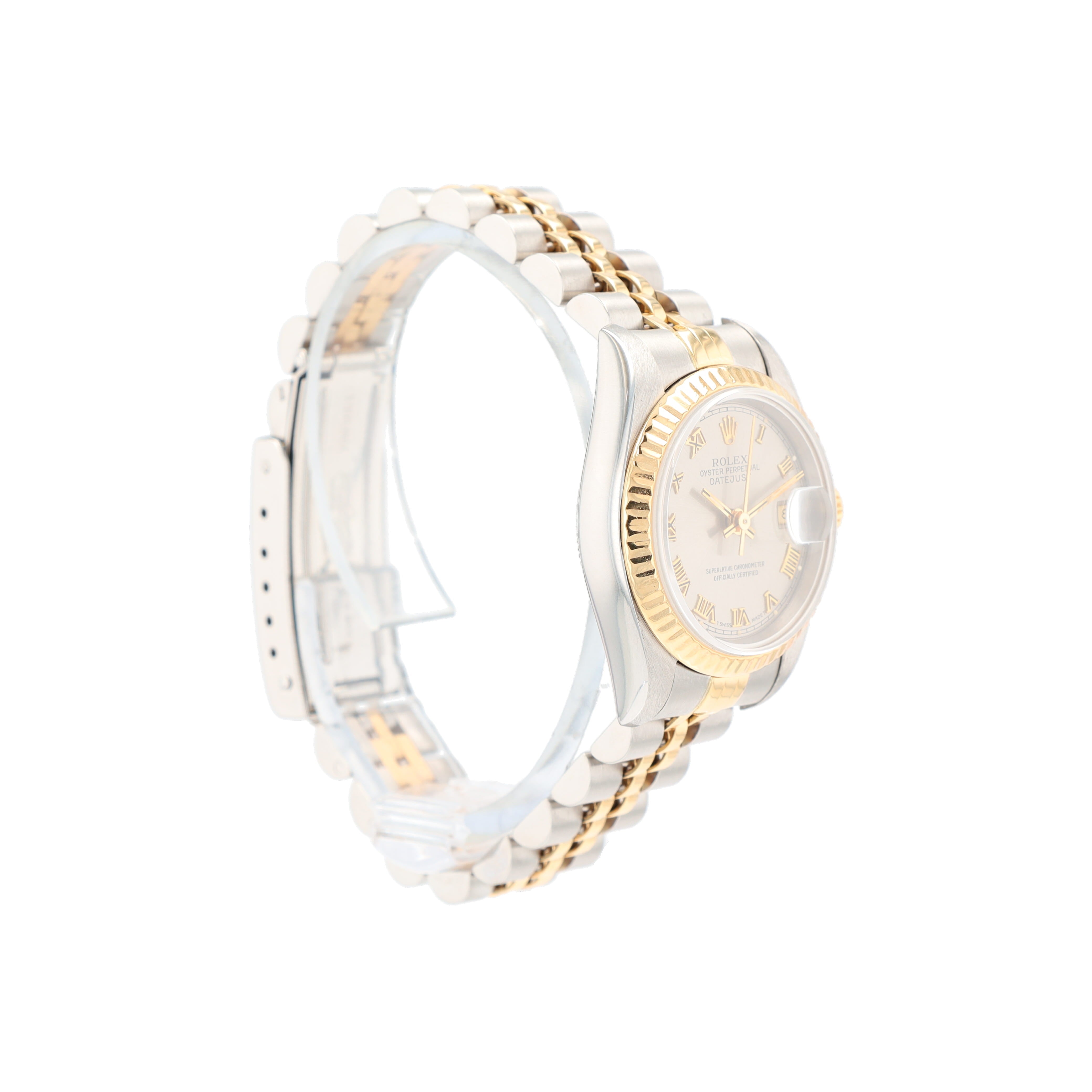 Rolex Datejust 69173 26mm Grey Roman Numeral Dial Flluted Bezel Jubilee Band - Luxuriant Concierge