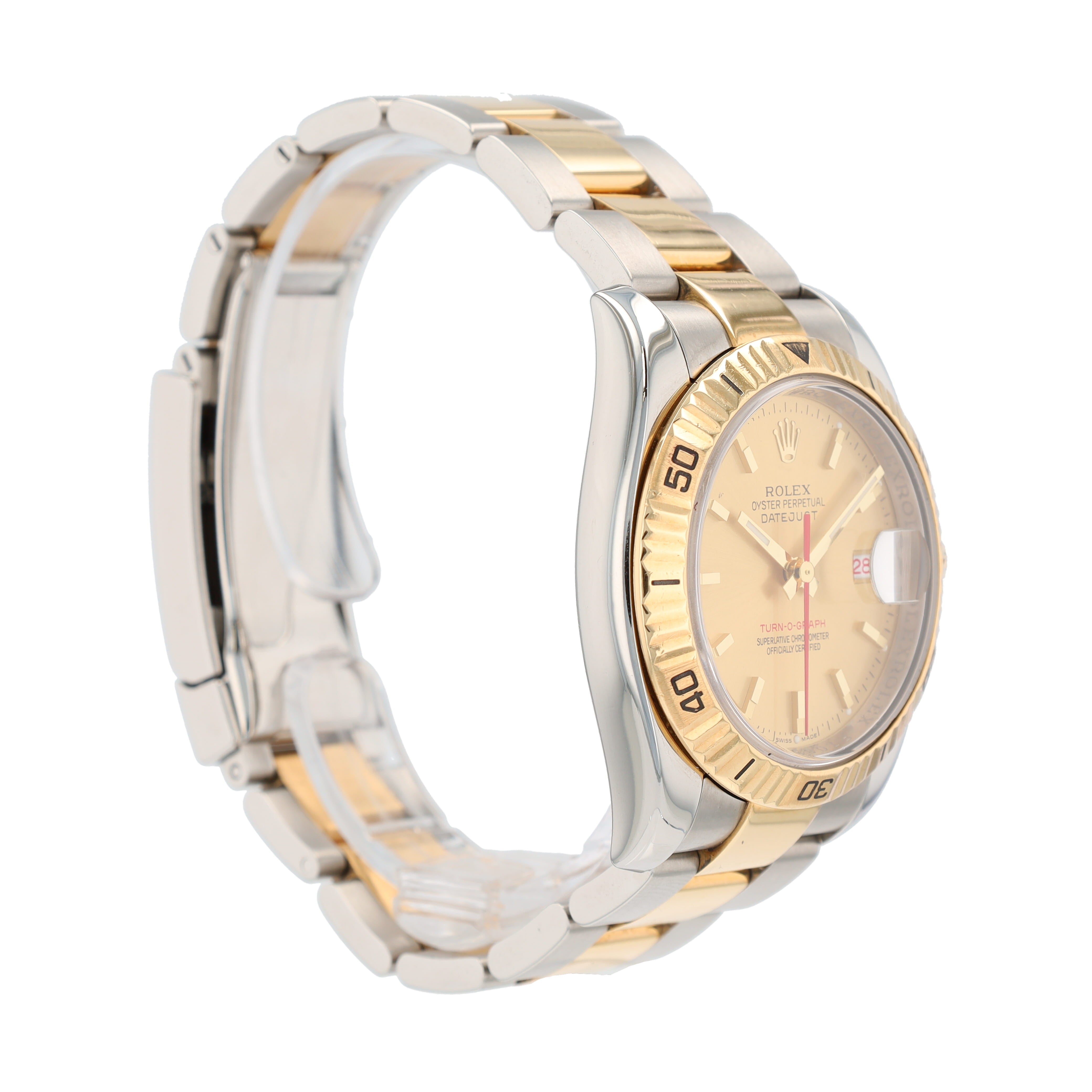 Rolex Datejust 116263 36mm Champagne Index Luminous Dial Turn-O-Graph Bezel Oyster Band