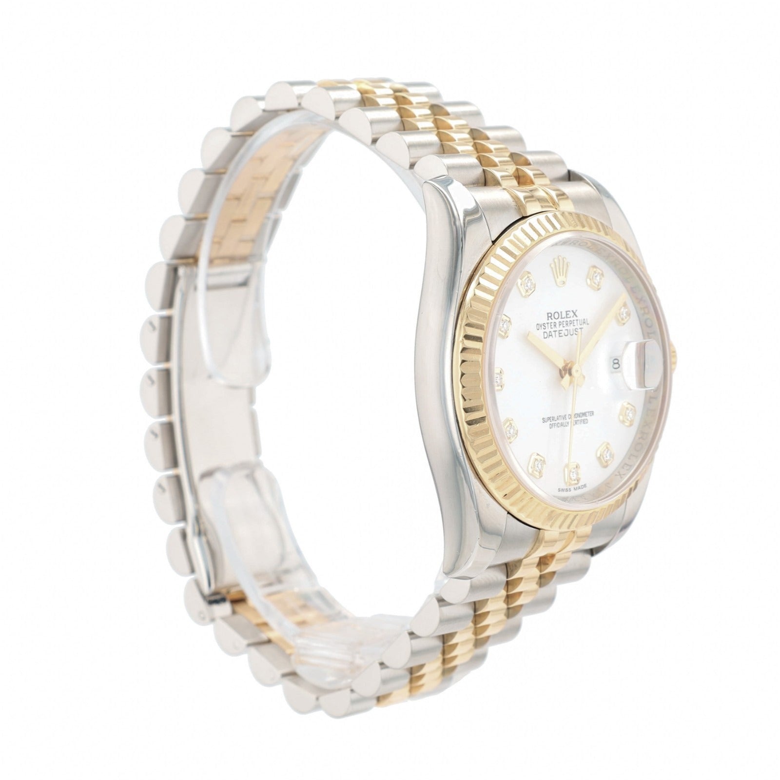 Rolex Mens/Unisex Datejust 116233 White Diamond Dial Jubilee Band Watch 36mm - Luxuriant Concierge