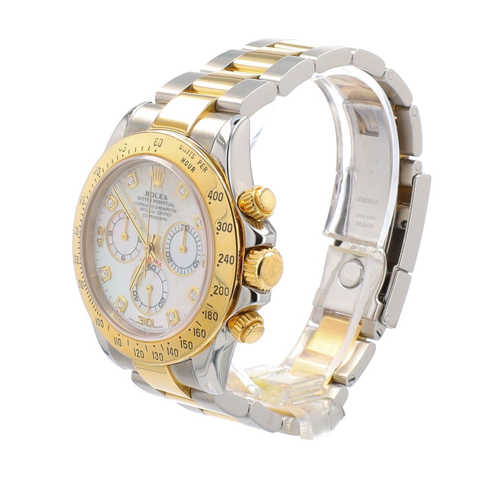 Rolex Daytona 116523 Two-Tone 18KY & Steel White Mother of Pearl Mens Watch 40mm - Luxuriant Concierge