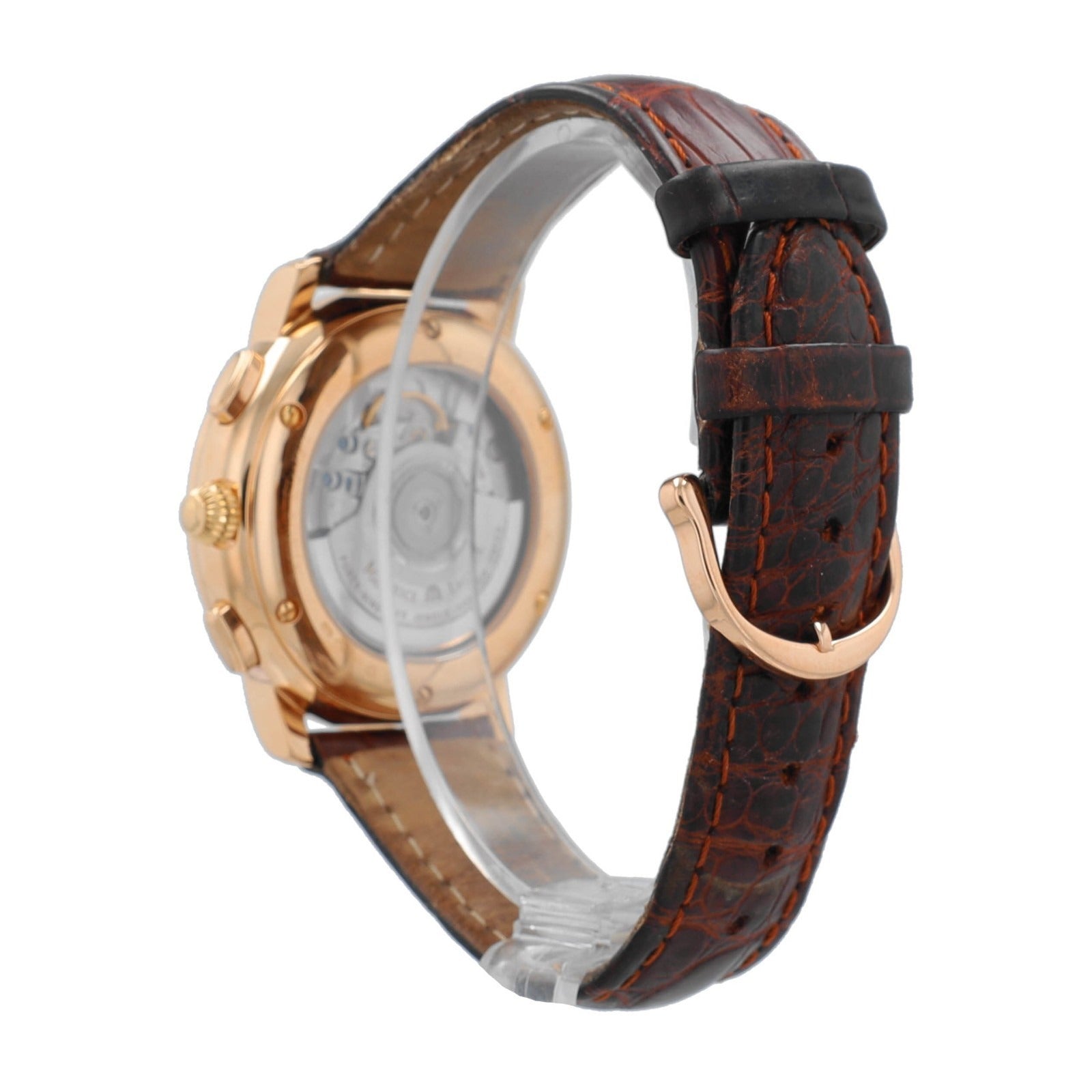 Maurice Lacroix MP Flyback 15829 White Chrono Roman Dial Leather Band Watch