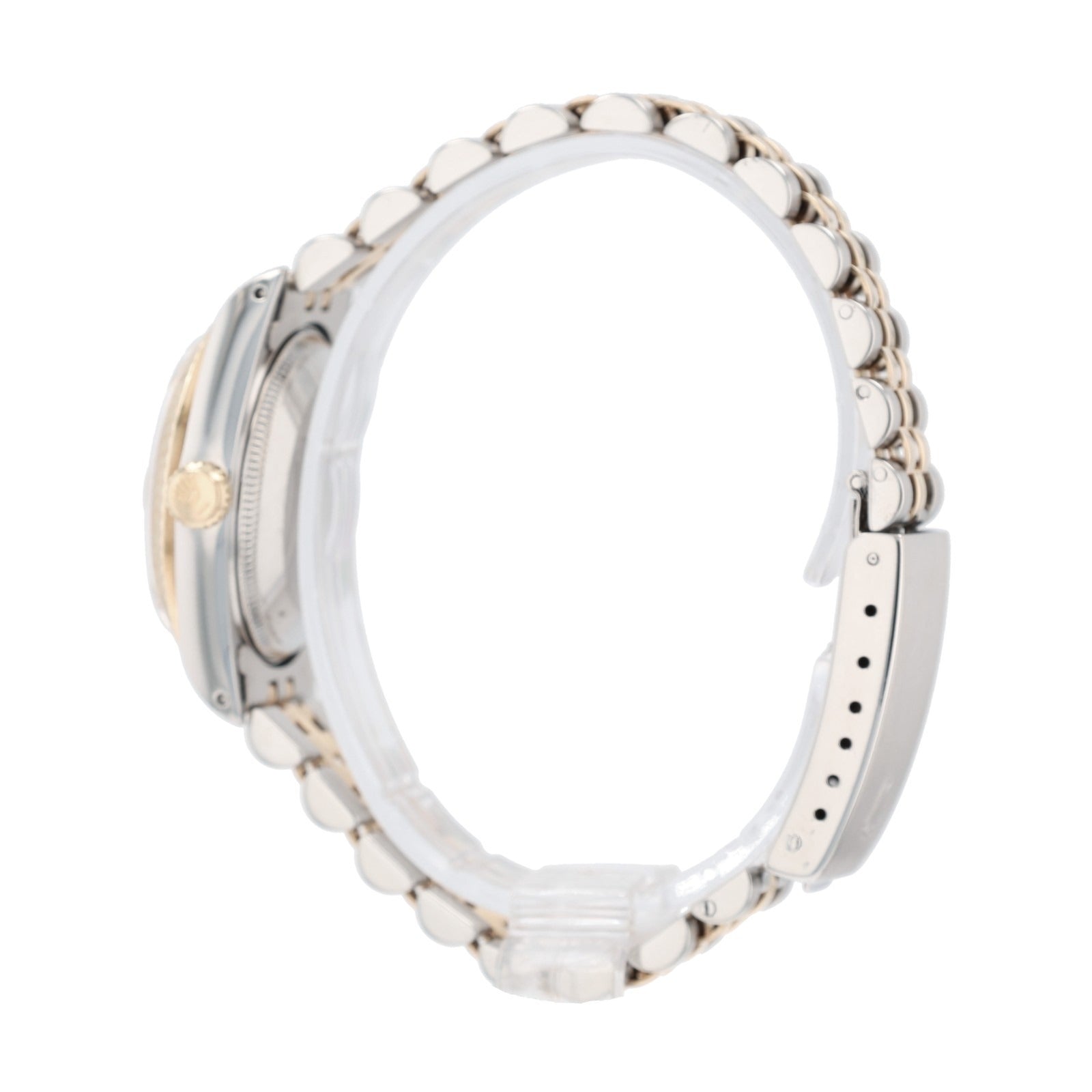 Rolex Ladies Watch Datejust 68273 Champagne Diamond Dial 18K Fluted Jubilee 31mm - Luxuriant Concierge