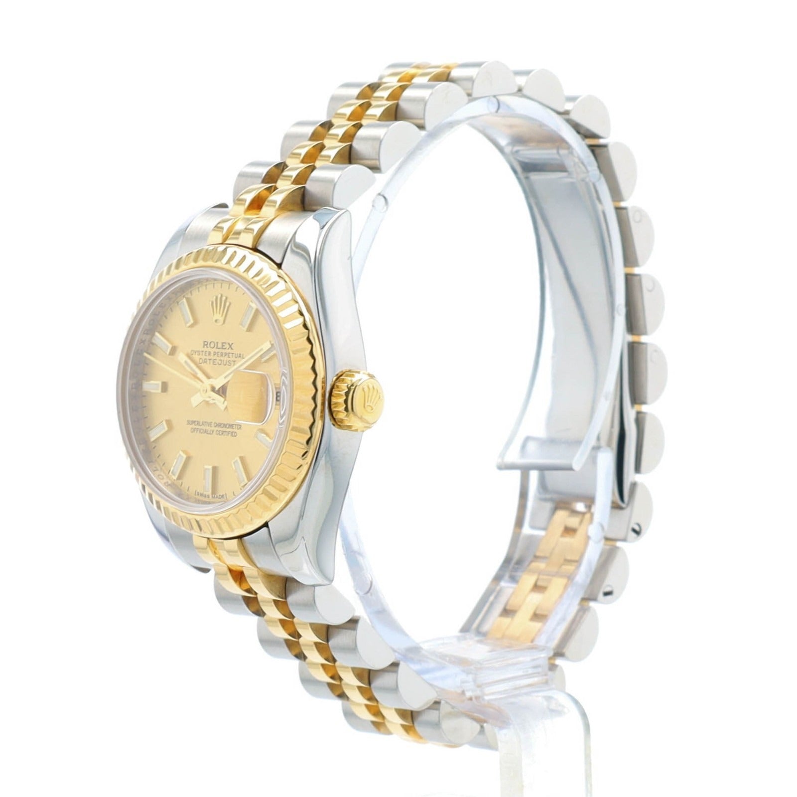 Rolex Ladies Datejust 179173 Two-Tone 18KY & Steel Champagne Index Jubilee Watch - Luxuriant Concierge