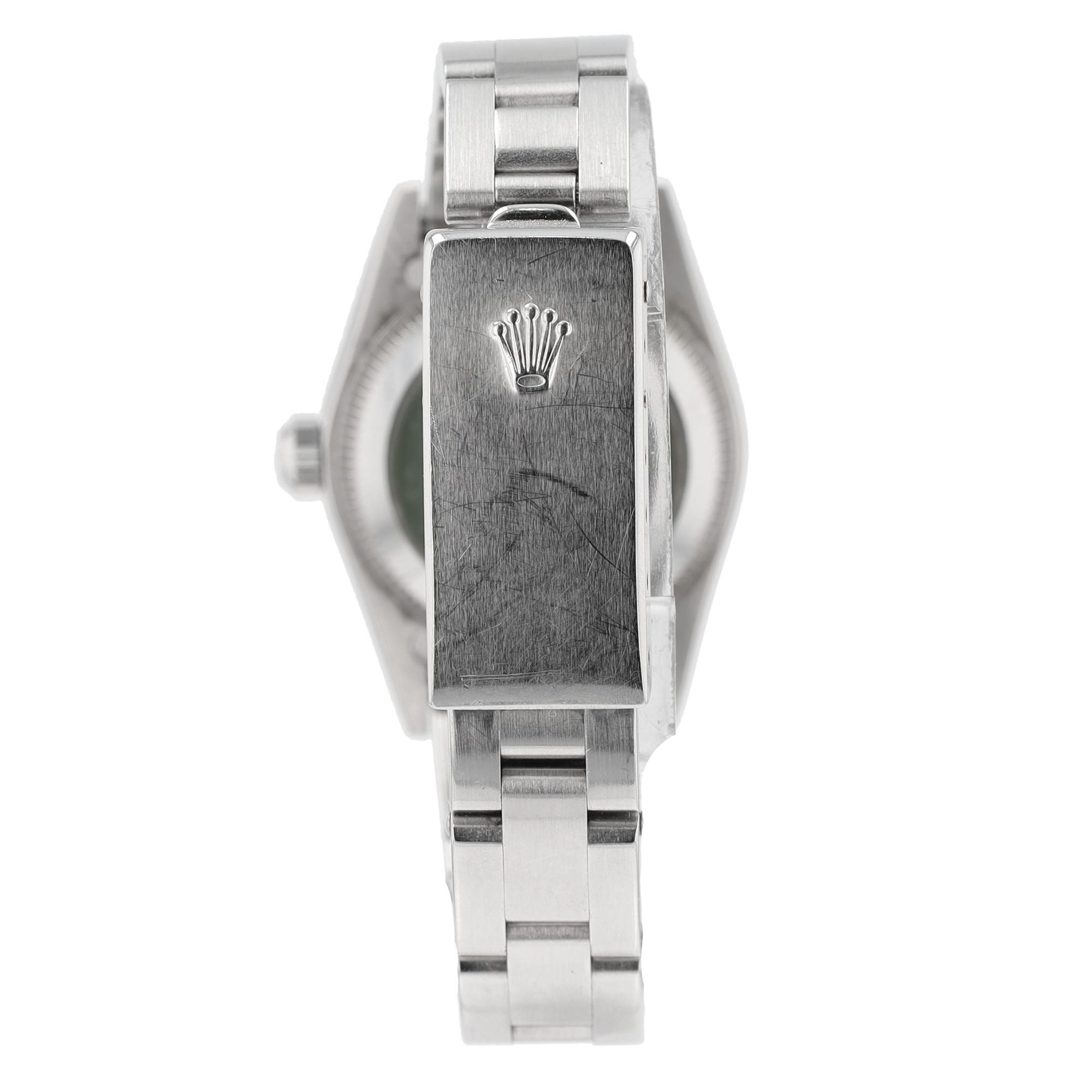 Rolex Oyster Perpetual 6548 31mm Silver Dauphine Index Dial Oyster Watch - Luxuriant Concierge