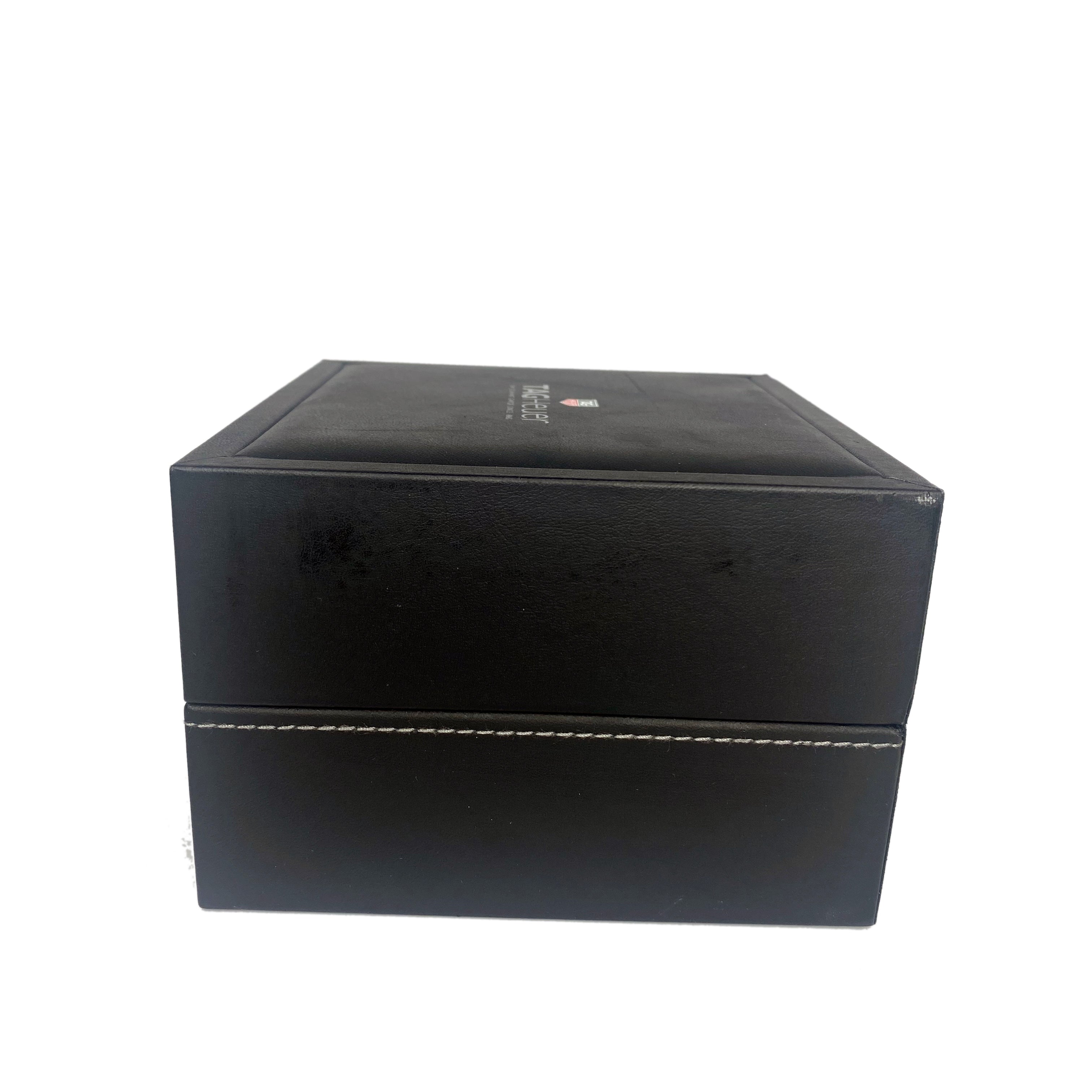 Tag Heuer Black Watch Box with watch pillow and watch booklet - luxuriantconcierge
