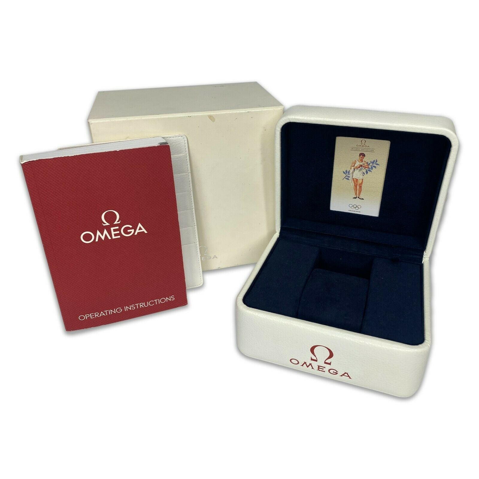 Rare Vintage Omega Olympic Watch Box with Signed Omega Outer Box - luxuriantconcierge