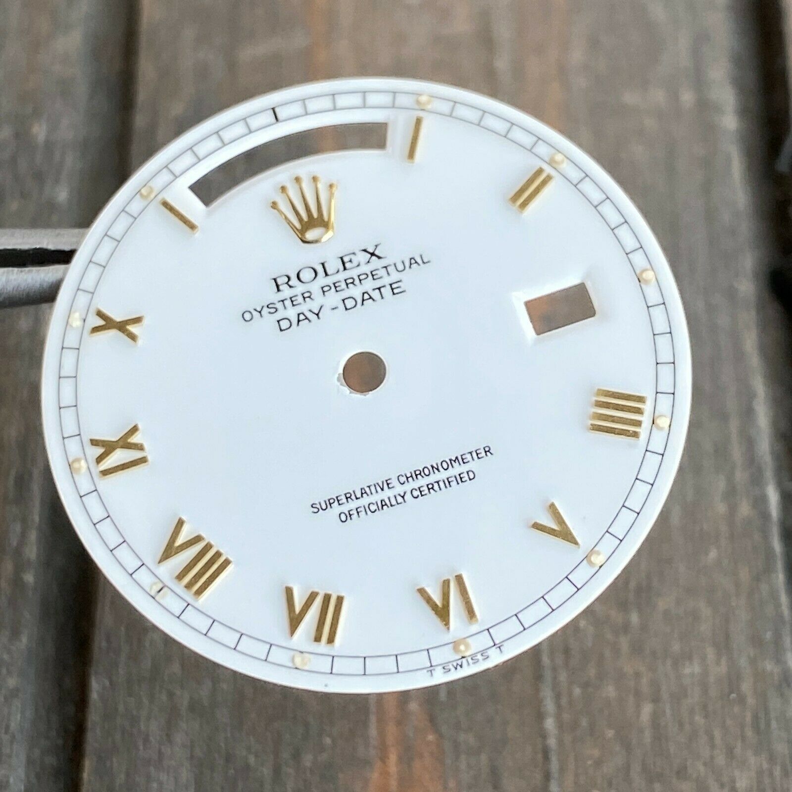 Rolex Day-Date Gold Watch White "Skinny" Roman Numeral Dial for Ref 18038 182383 - luxuriantconcierge