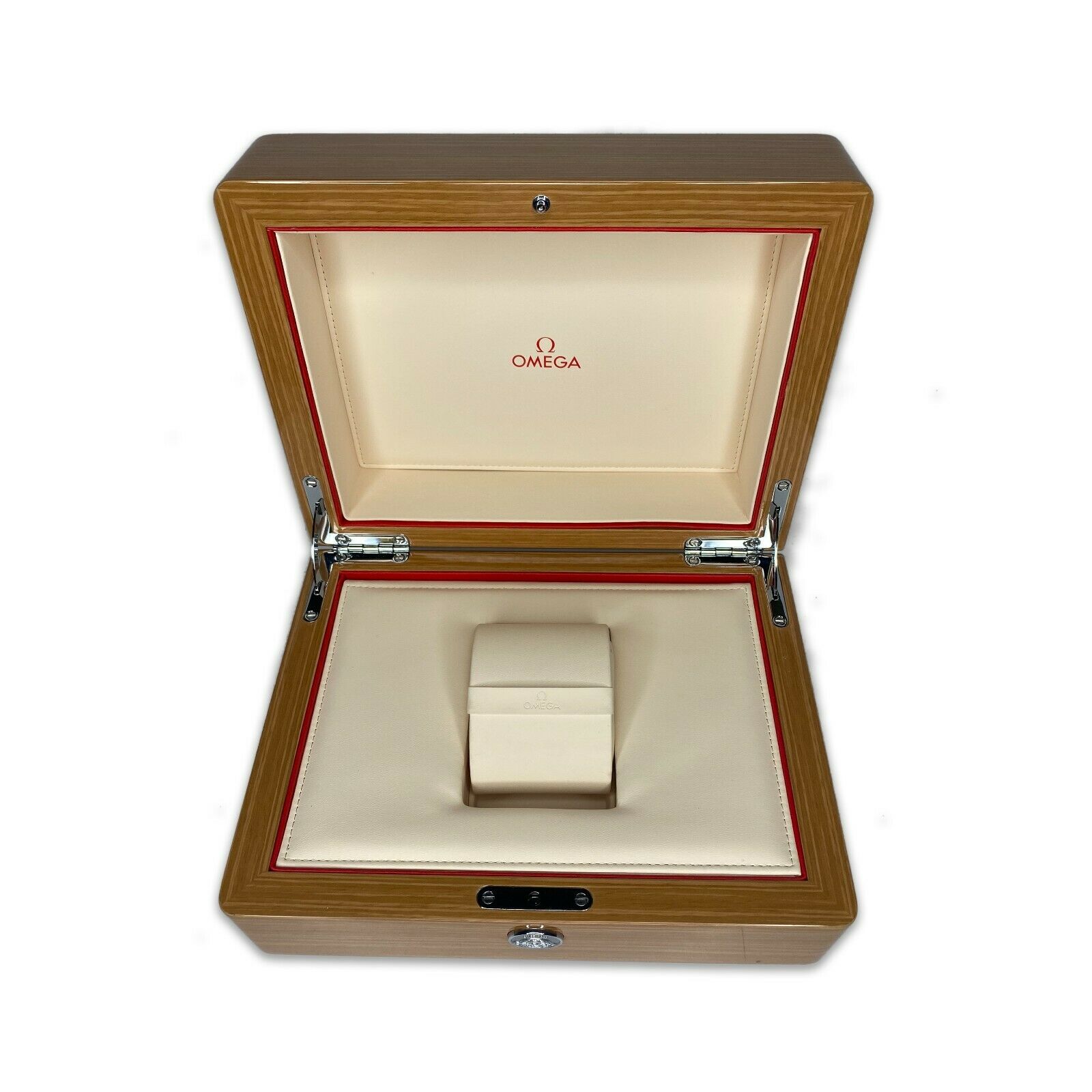 Vintage Omega Brown Wood Extra Large Watch Box with Outer Box - luxuriantconcierge