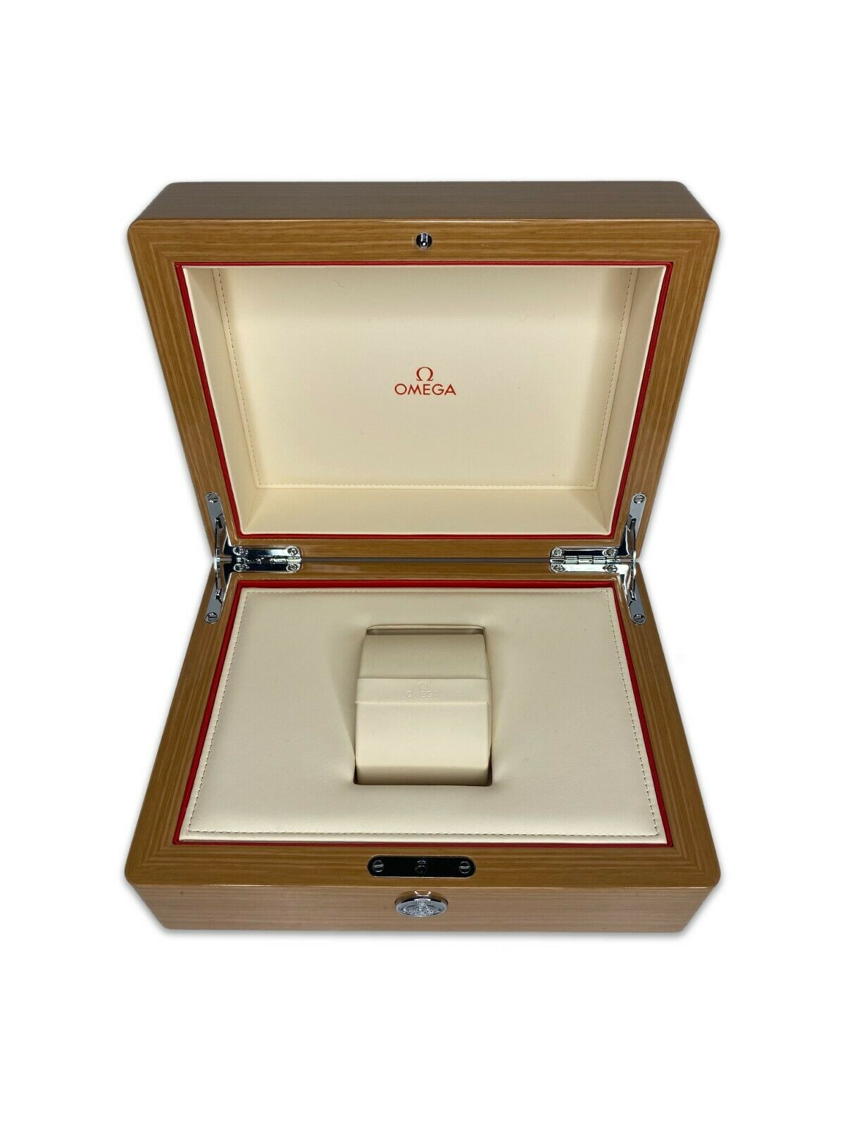 Vintage Omega Brown Wood Extra Large Watch Box with Outer Box - luxuriantconcierge