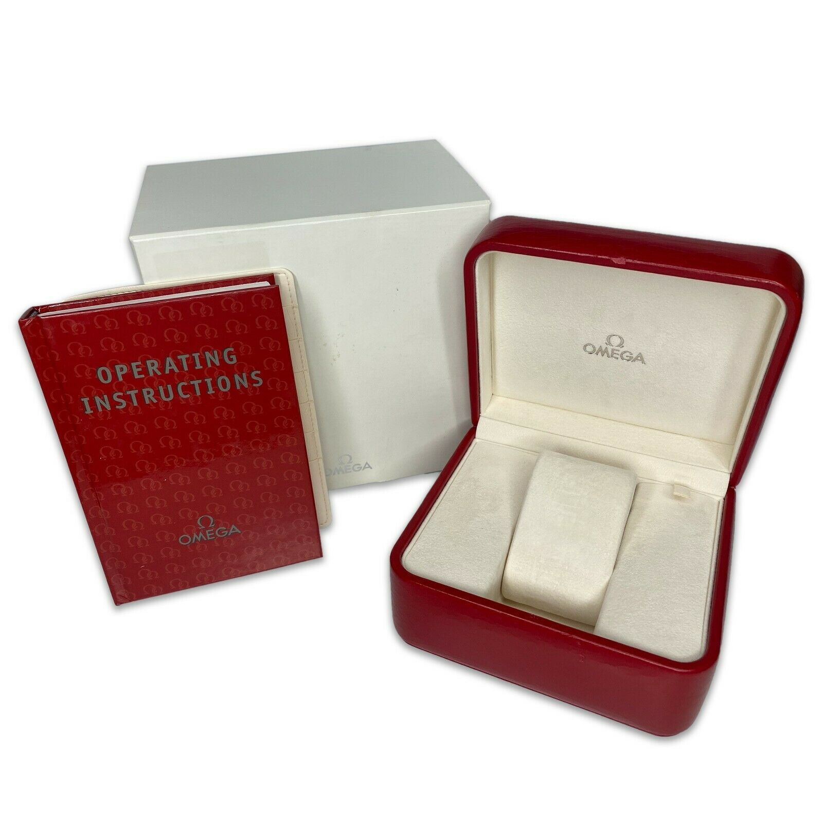 Vintage Omega Watch Box with Signed Omega Outer Box, certificate wallet, booklet - luxuriantconcierge