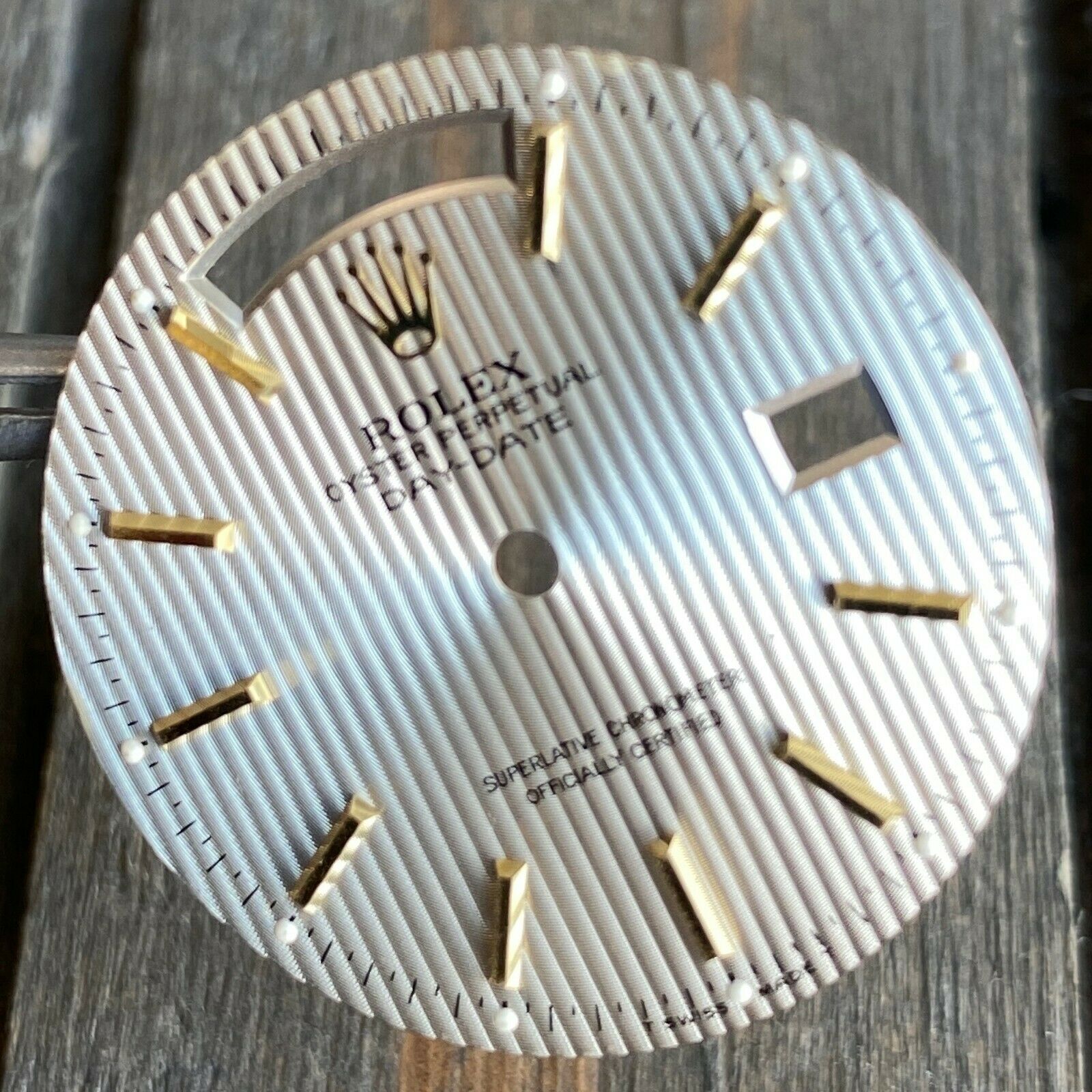 Original Rolex Day-Date 18K Y Gold Silver Tapestry Index Dial 36mm 18038 18238 - luxuriantconcierge