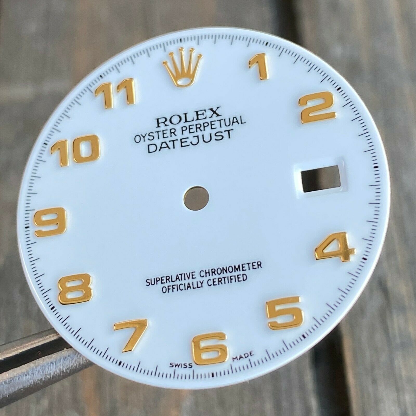 Original Rolex RARE White Ceramic Arabic Hour Marker Dial Two-Tone 36mm - luxuriantconcierge