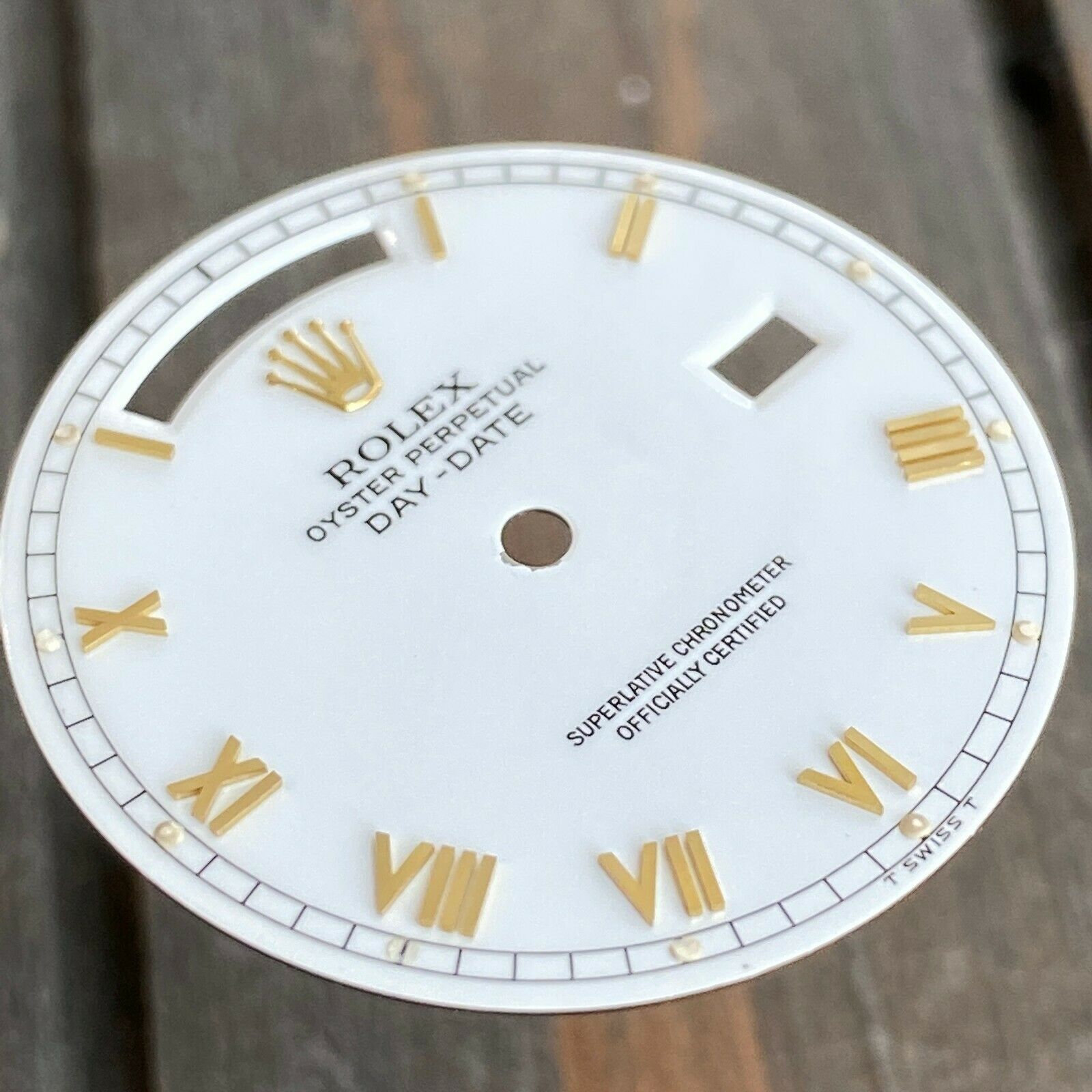 Rolex Day-Date Gold Watch White "Skinny" Roman Numeral Dial for Ref 18038 182383 - luxuriantconcierge