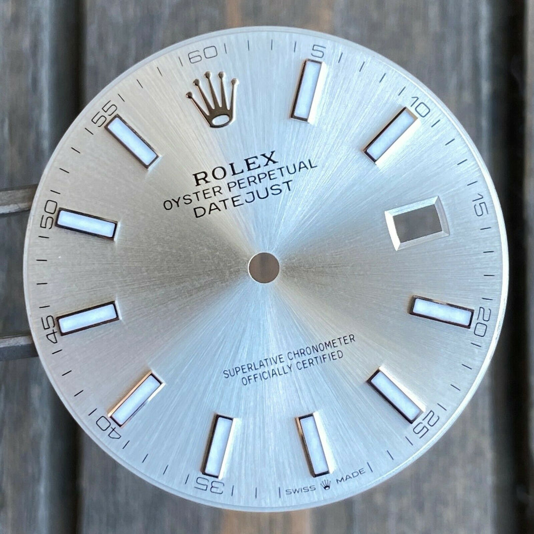 Original Rolex Datejust II Silver Index Luminous Dial Steel 126300 126334 - luxuriantconcierge