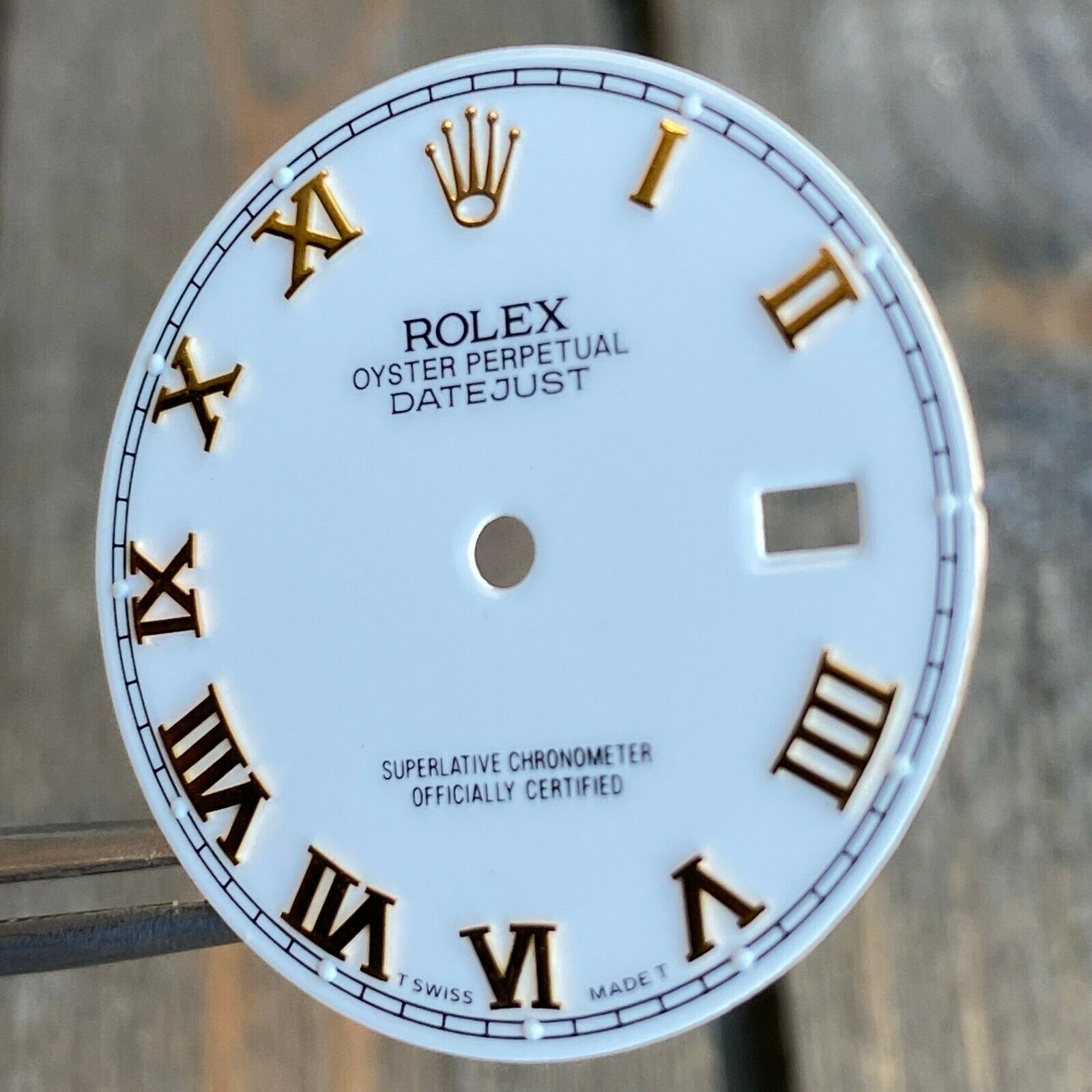 Original Rolex RARE White Ceramic Roman Numeral Hour Marker Dial Two-Tone 36mm - luxuriantconcierge