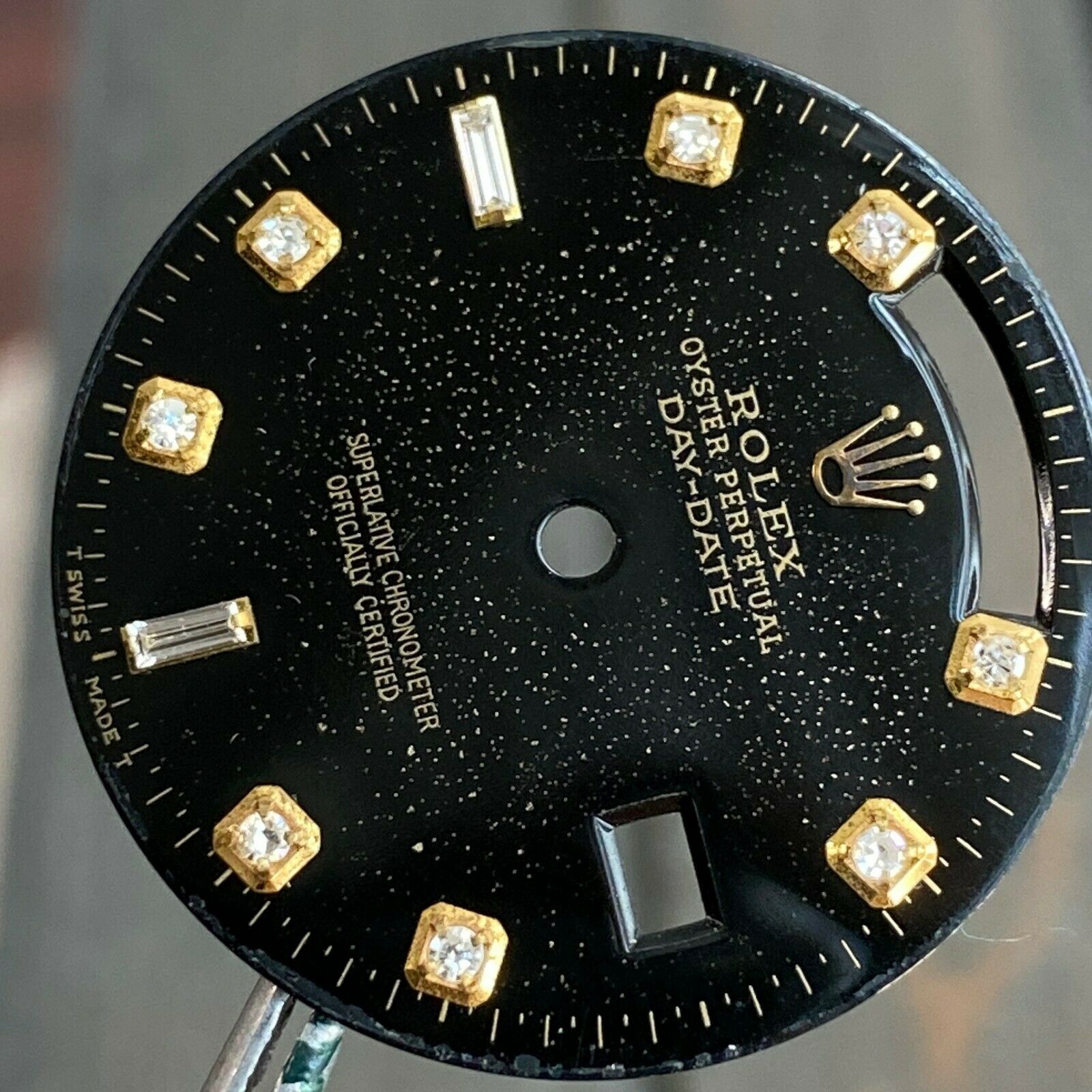 Rolex Day-Date Black Diamond Hour Marker Dial 18K Yellow Gold 18038 18238 - 100% - luxuriantconcierge