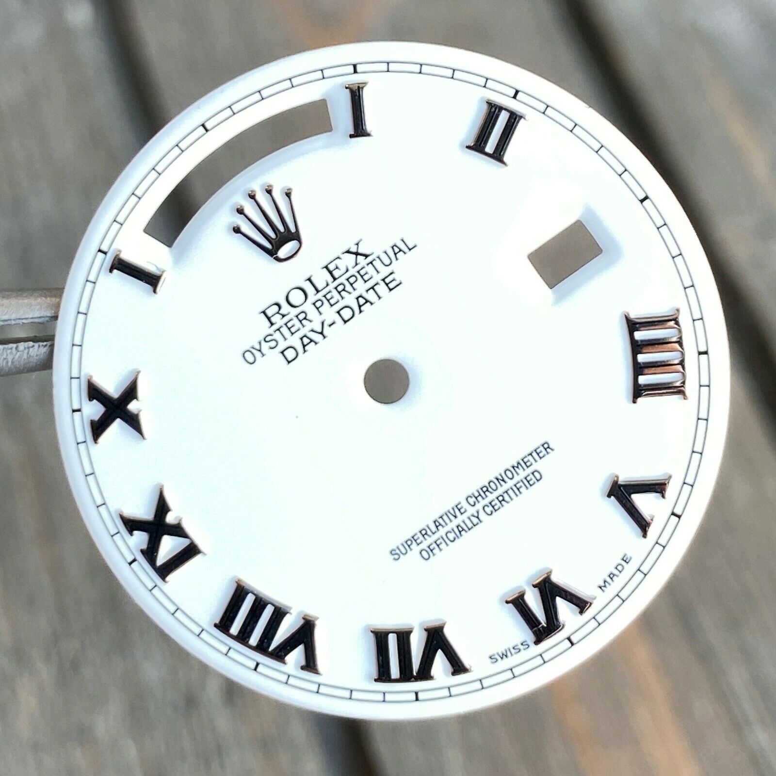 Rolex Day-Date 18K White Gold White Roman Dial