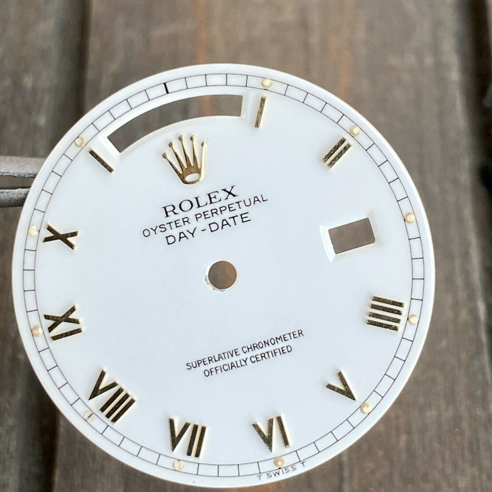 Rolex Day-Date Gold Watch White "Skinny" Roman Numeral Dial for Ref 18038 182383 - luxuriantconcierge
