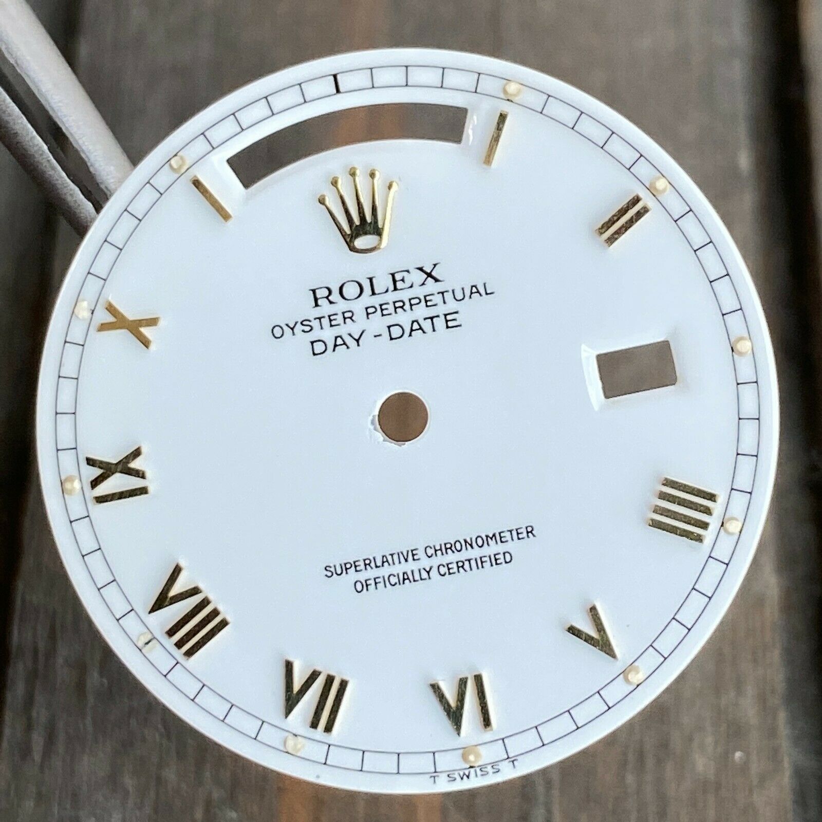 Rolex Day-Date Gold Watch White "Skinny" Roman Numeral Dial for Ref 18038 182383 - luxuriantconcierge