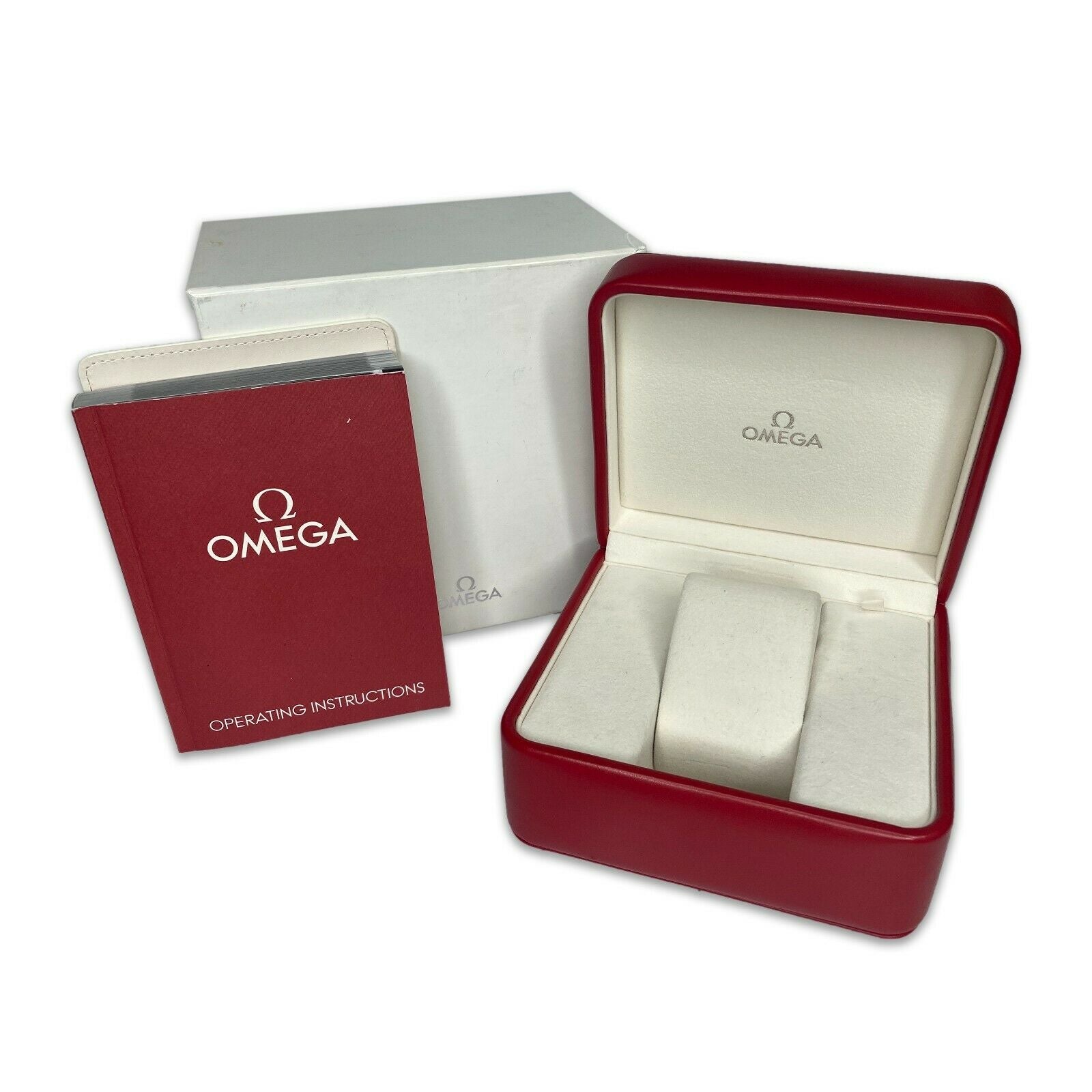 Vintage Omega Watch Box with Signed Omega Outer Box, certificate, & booklet - luxuriantconcierge