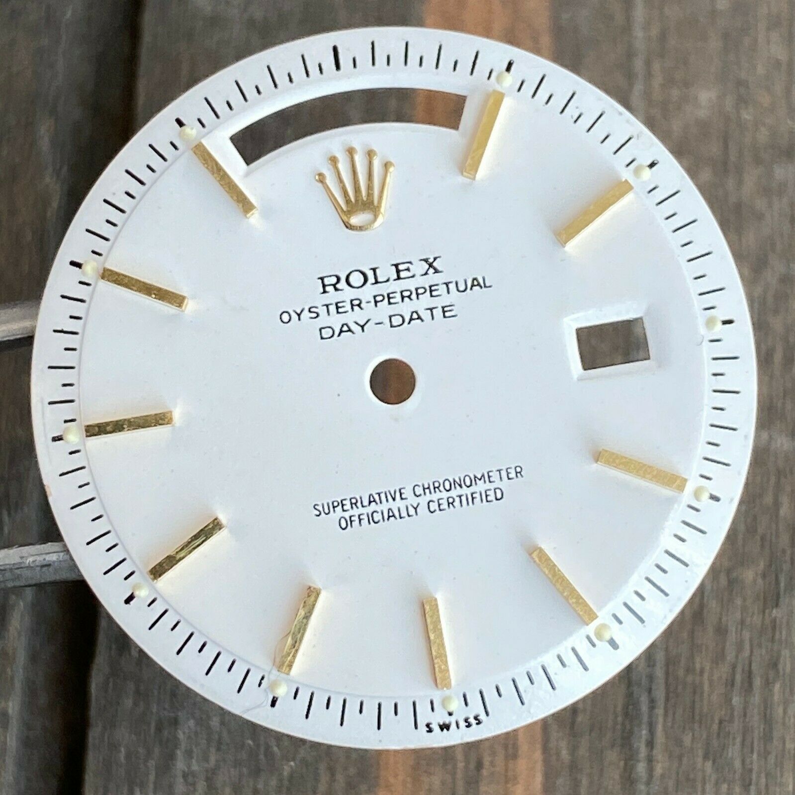 Rolex Day-Date RARE White Index Pie-Pan Dial for ref. 1803 1807 Gold Watch - luxuriantconcierge