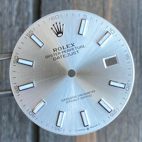 Original Rolex Datejust II Silver Index Luminous Dial Steel 126300 126334 - luxuriantconcierge