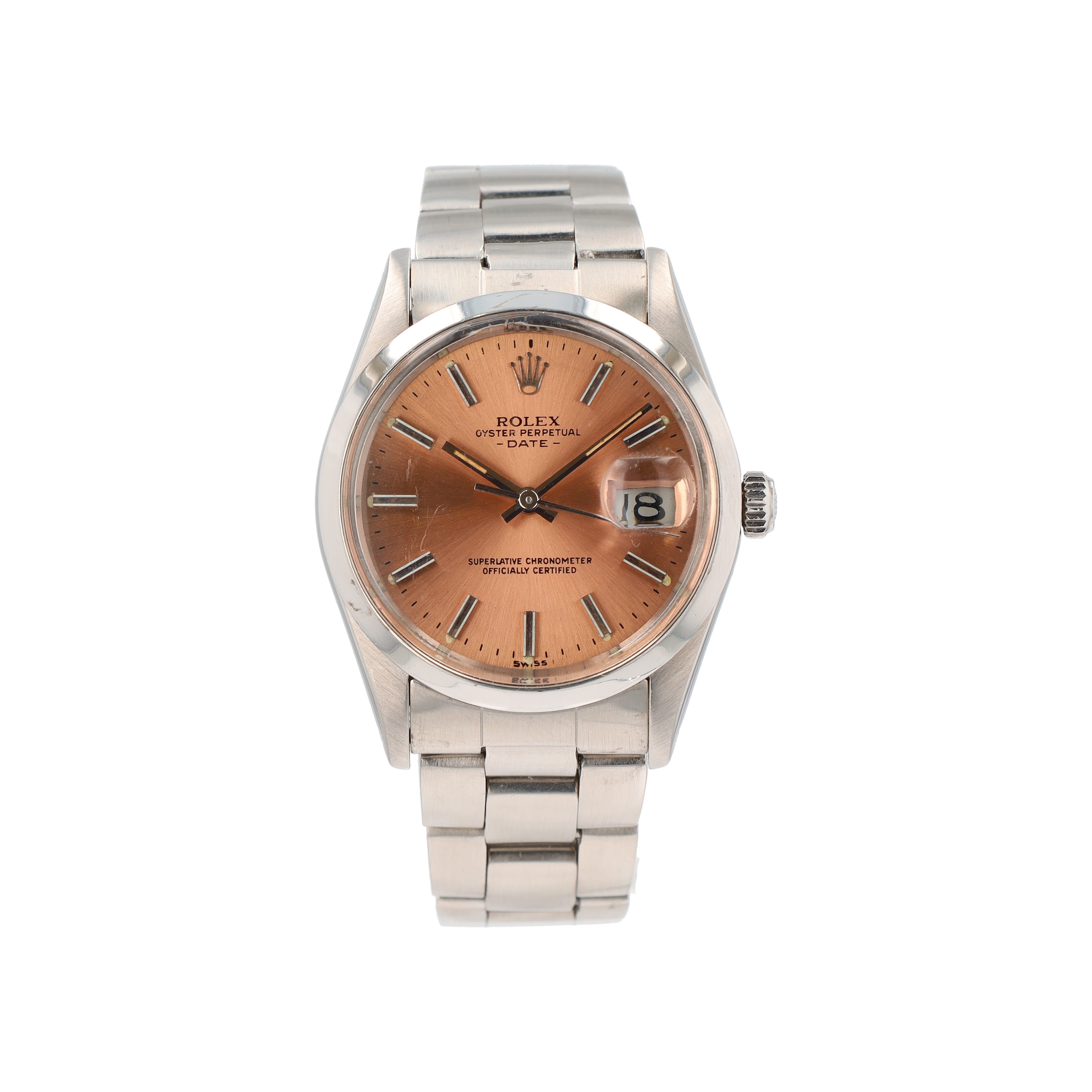 Rolex Datejust  15000 36mm Salmon Fatboy  Dial Smooth Bezel Oyster Band