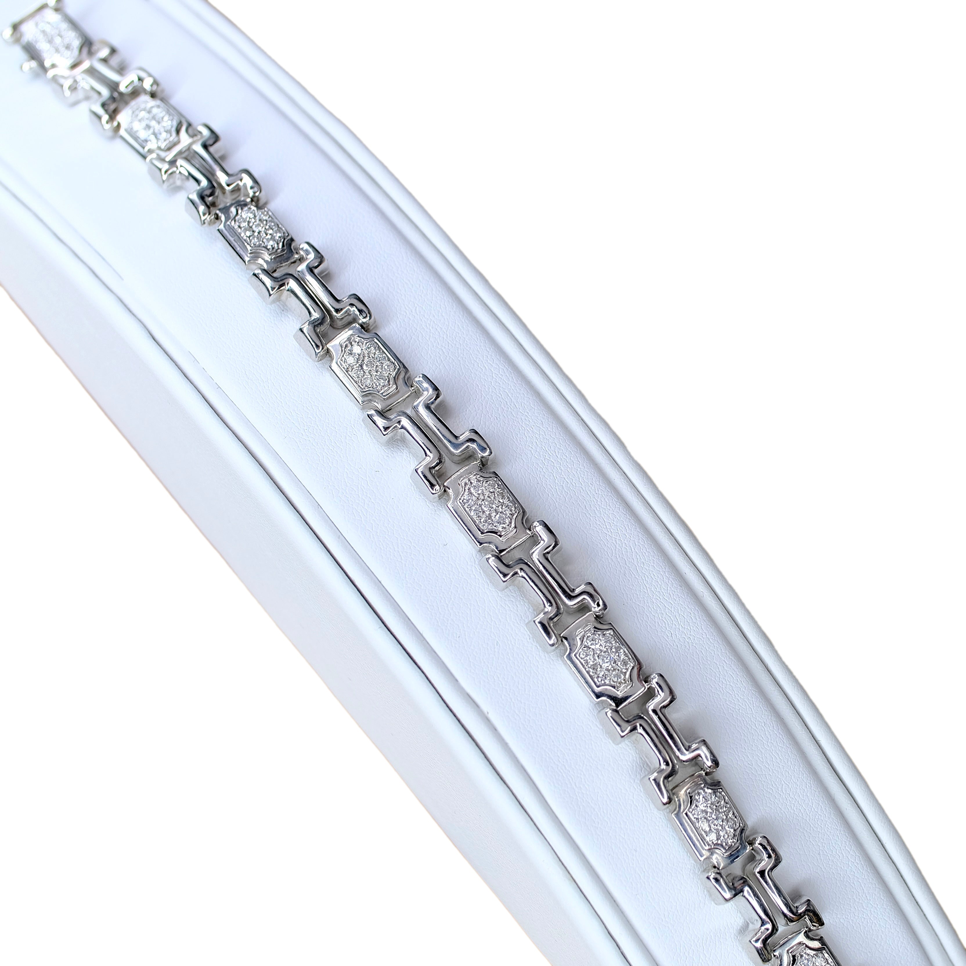 14K REAL WHITE GOLD MENS BRACELET SET WITH GENUINE DIAMONDS 4.5 CTW - Luxuriant Concierge