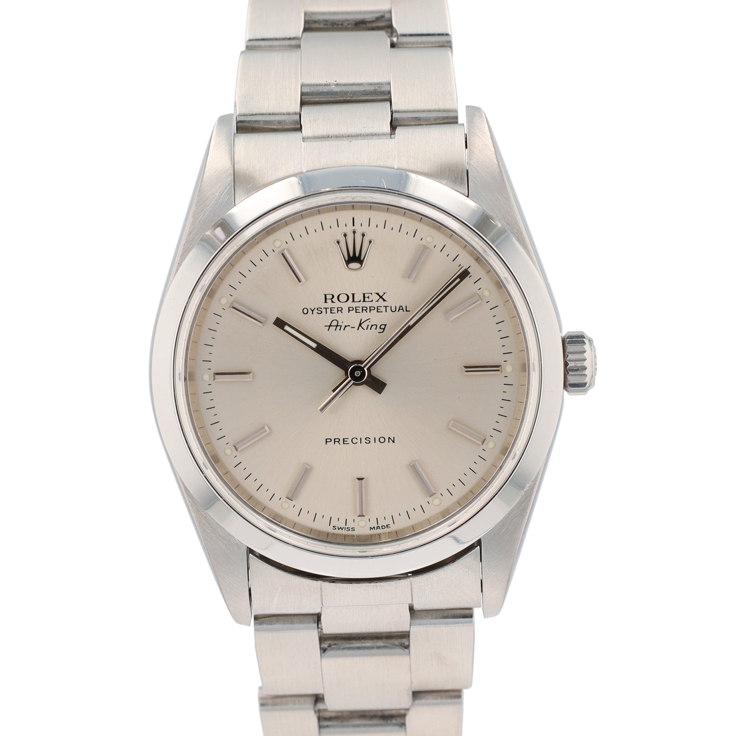 Rolex Air-King 14000M 34mm Silver Index Dial Smooth Bezel Oyster Band - Luxuriant Concierge