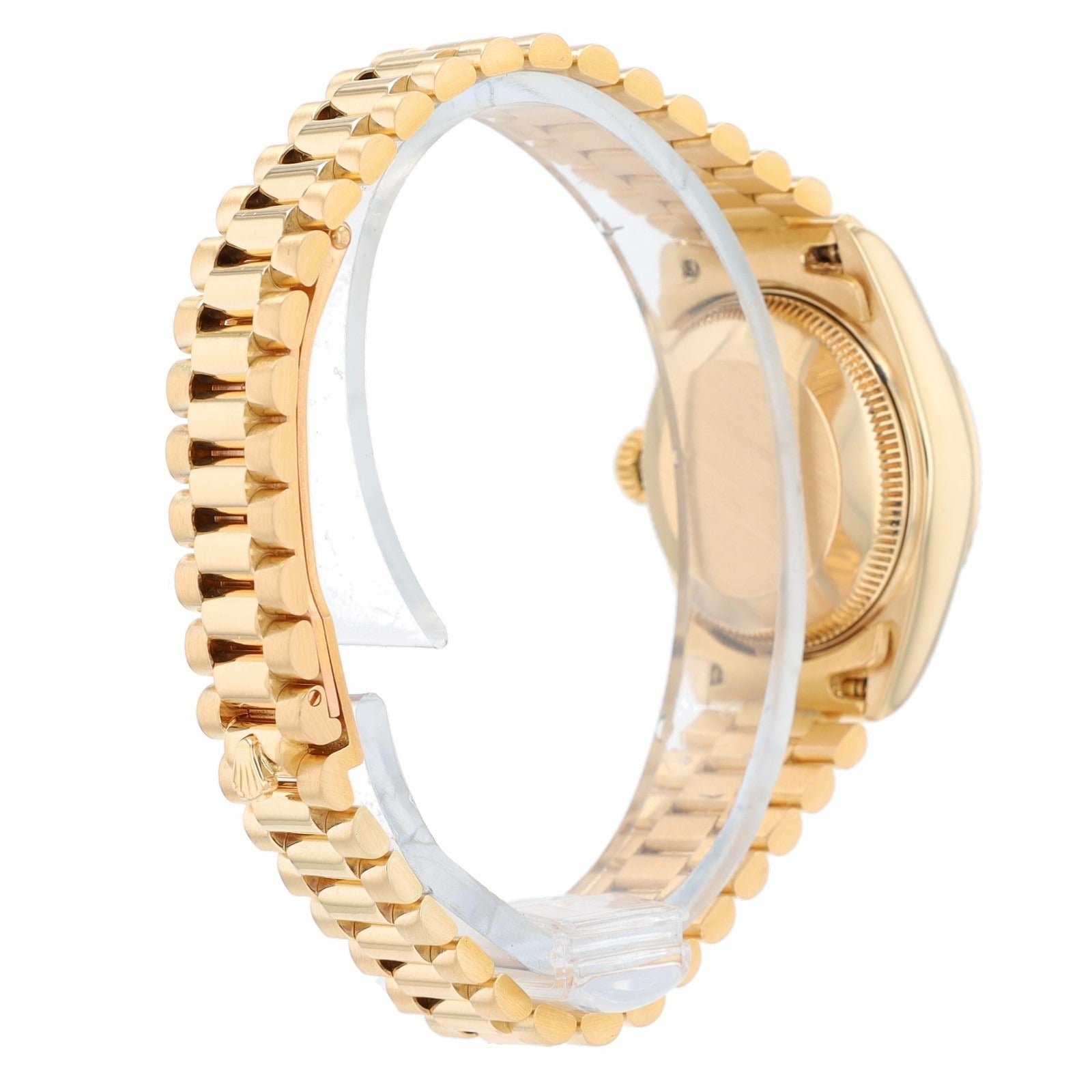 Rolex Ladies Datejust 69178 18KY Gold Champagne Diamond Dial President Watch - Luxuriant Concierge