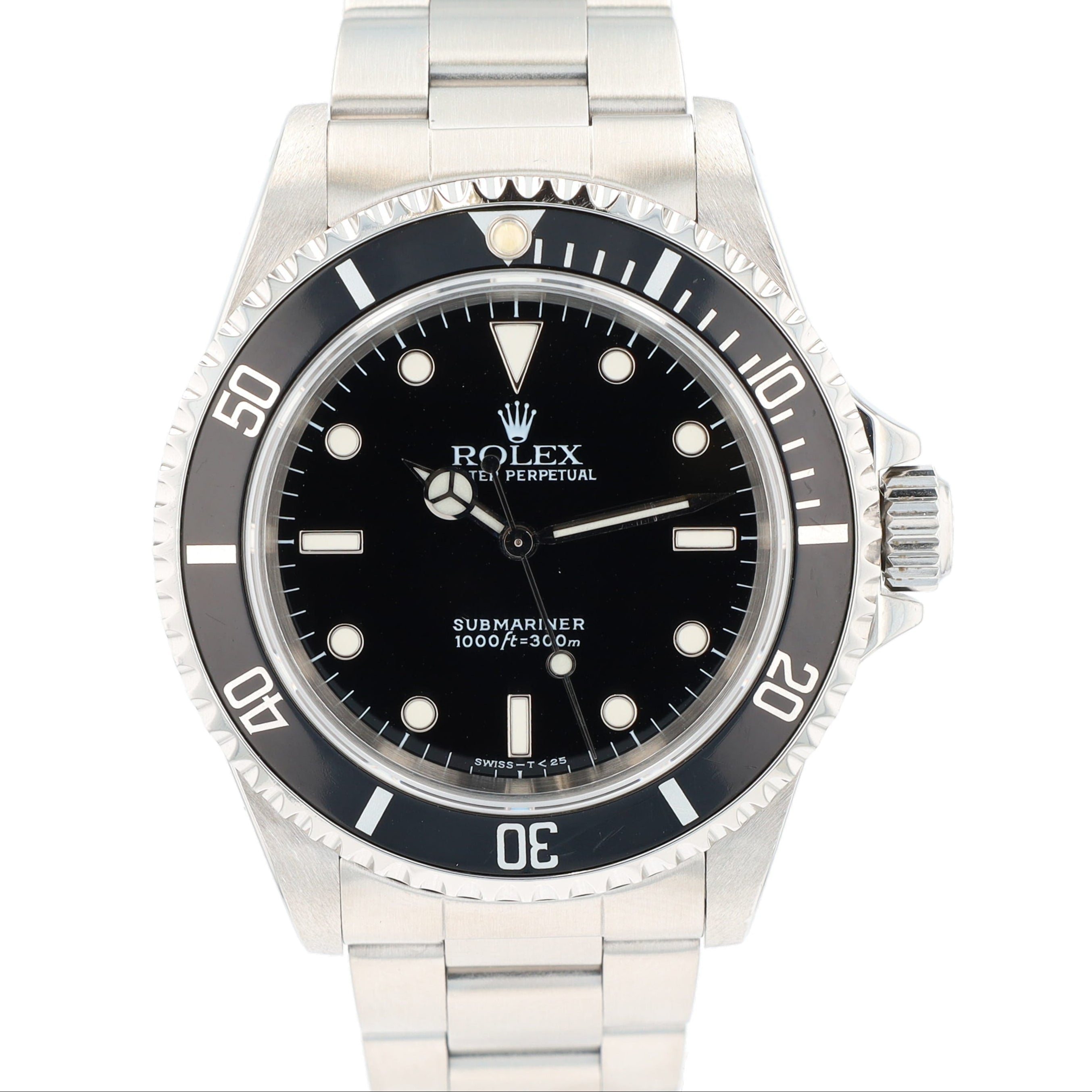 Rolex Submariner 14060 40mm Black Luminous Dial Rotatable Bezel w/ Black Insert Bezel Oyster Band - Luxuriant Concierge