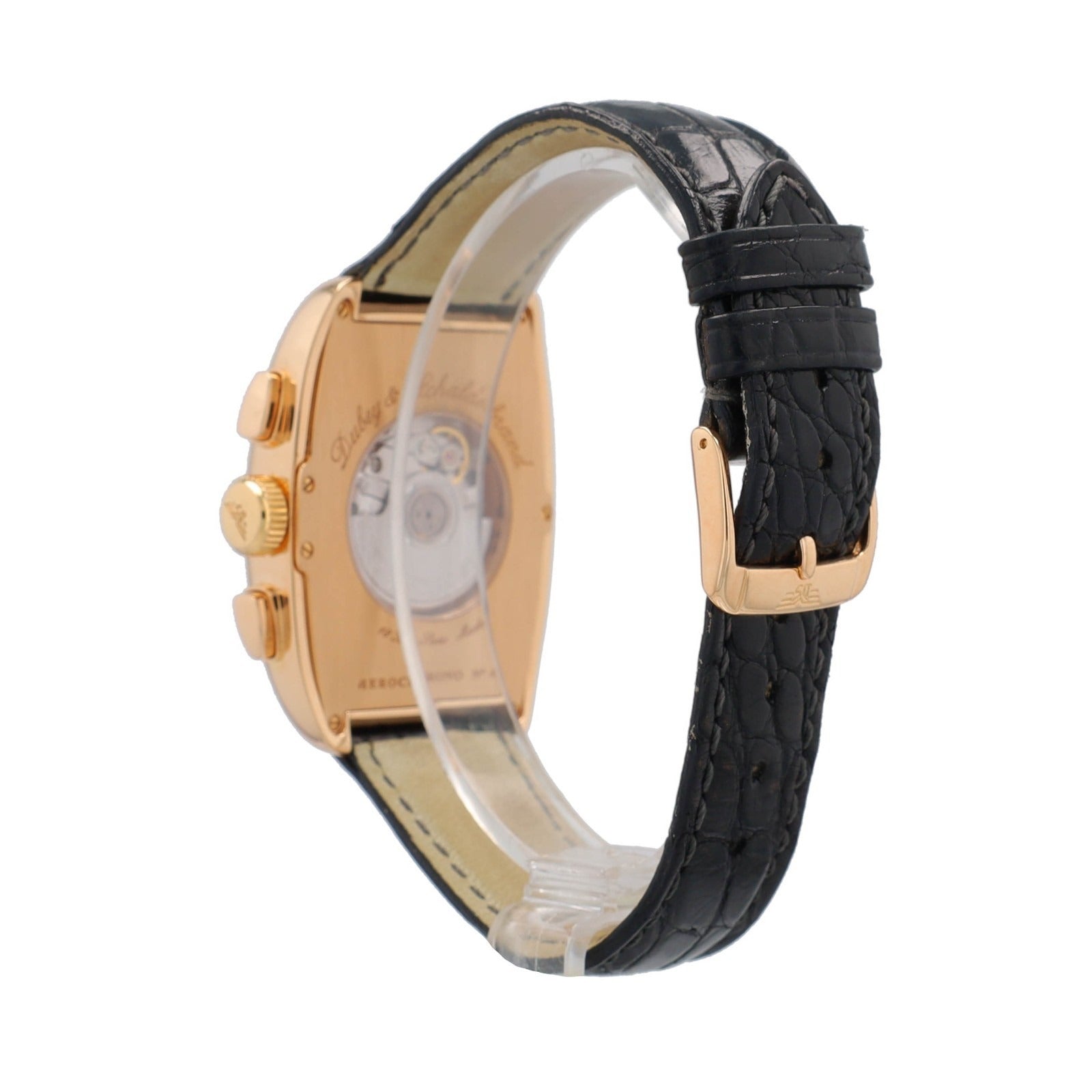 Dubery & Schaldenbrand Aerochrono Cream Dial 18K Yellow Gold Bezel Leather Band