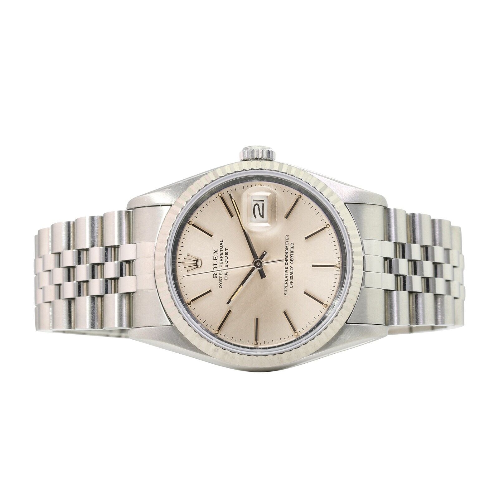 Rolex Datejust Silver Index Jubilee Band 16014 - Luxuriant Concierge