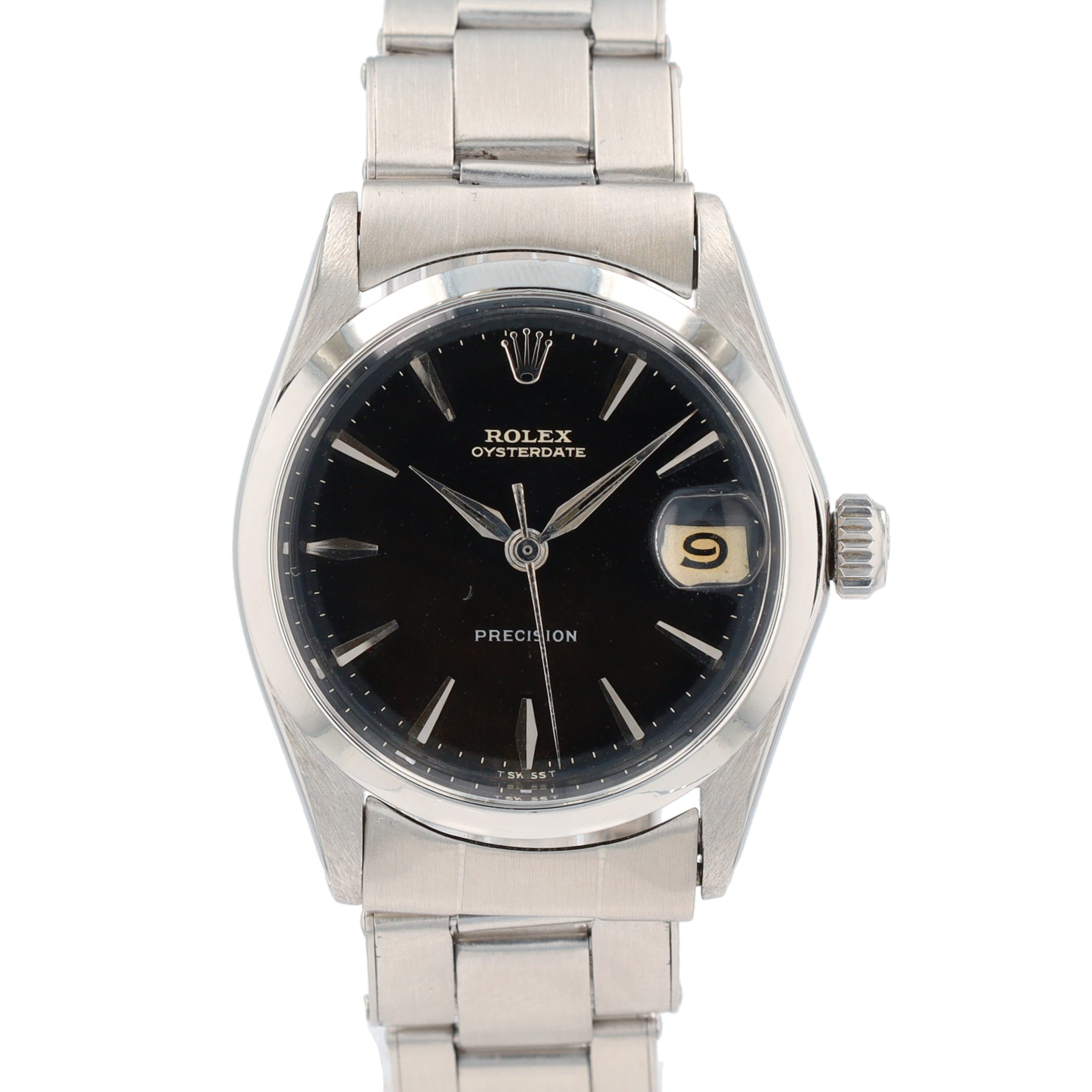 Rolex Oyster Perpetual 6466 31mm Black Index Dial Smooth Bezel  Band - Luxuriant Concierge