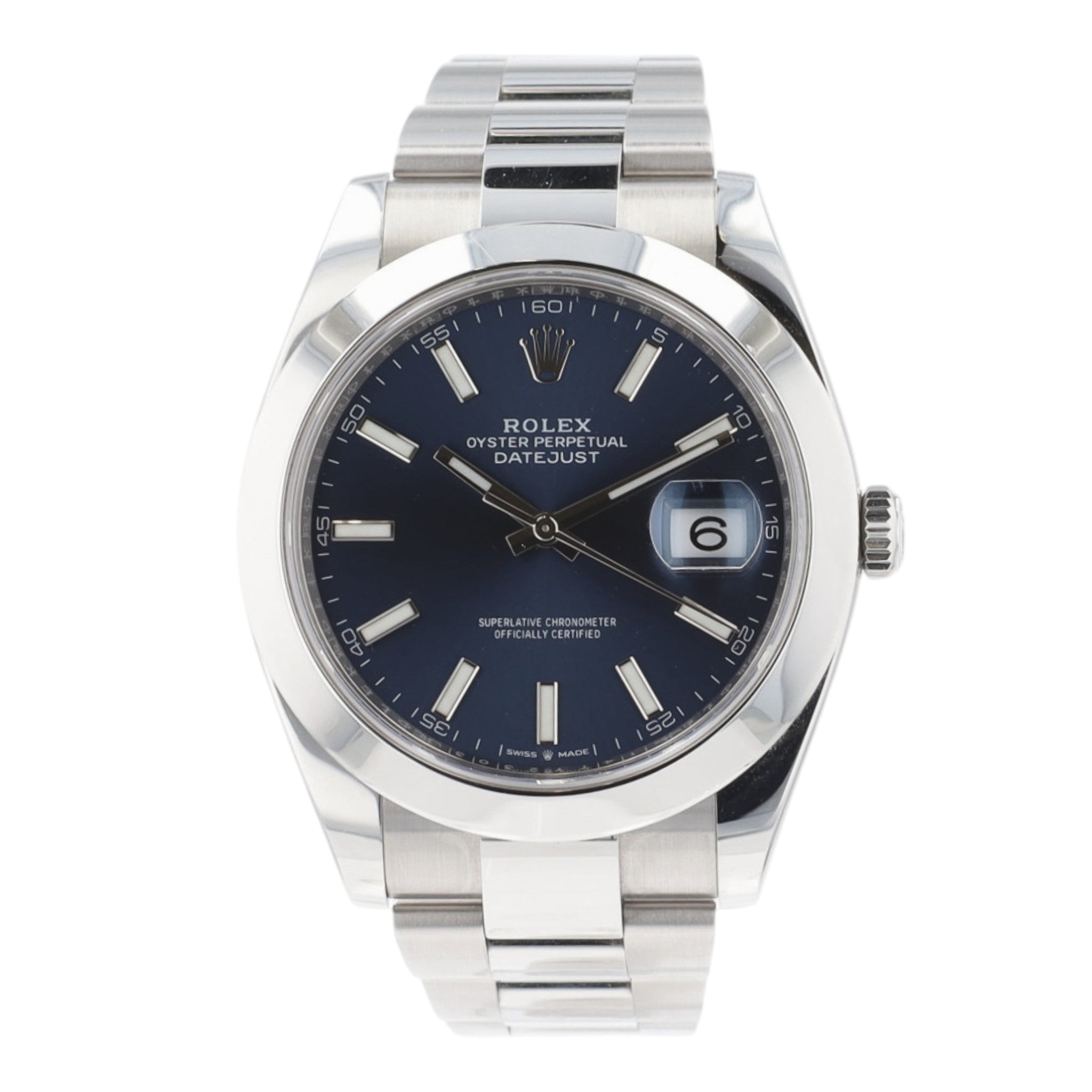 Rolex Datejust 41 126300 41mm Blue Index Stainless Steel Oyster Band Auto Watch