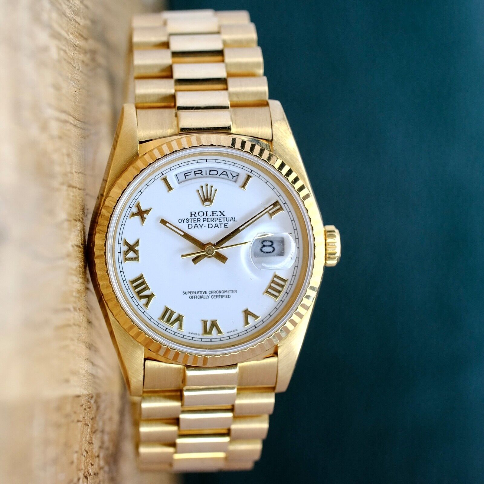 Rolex Day-date White Roman Dial President Band Watch 18238 - Luxuriant Concierge