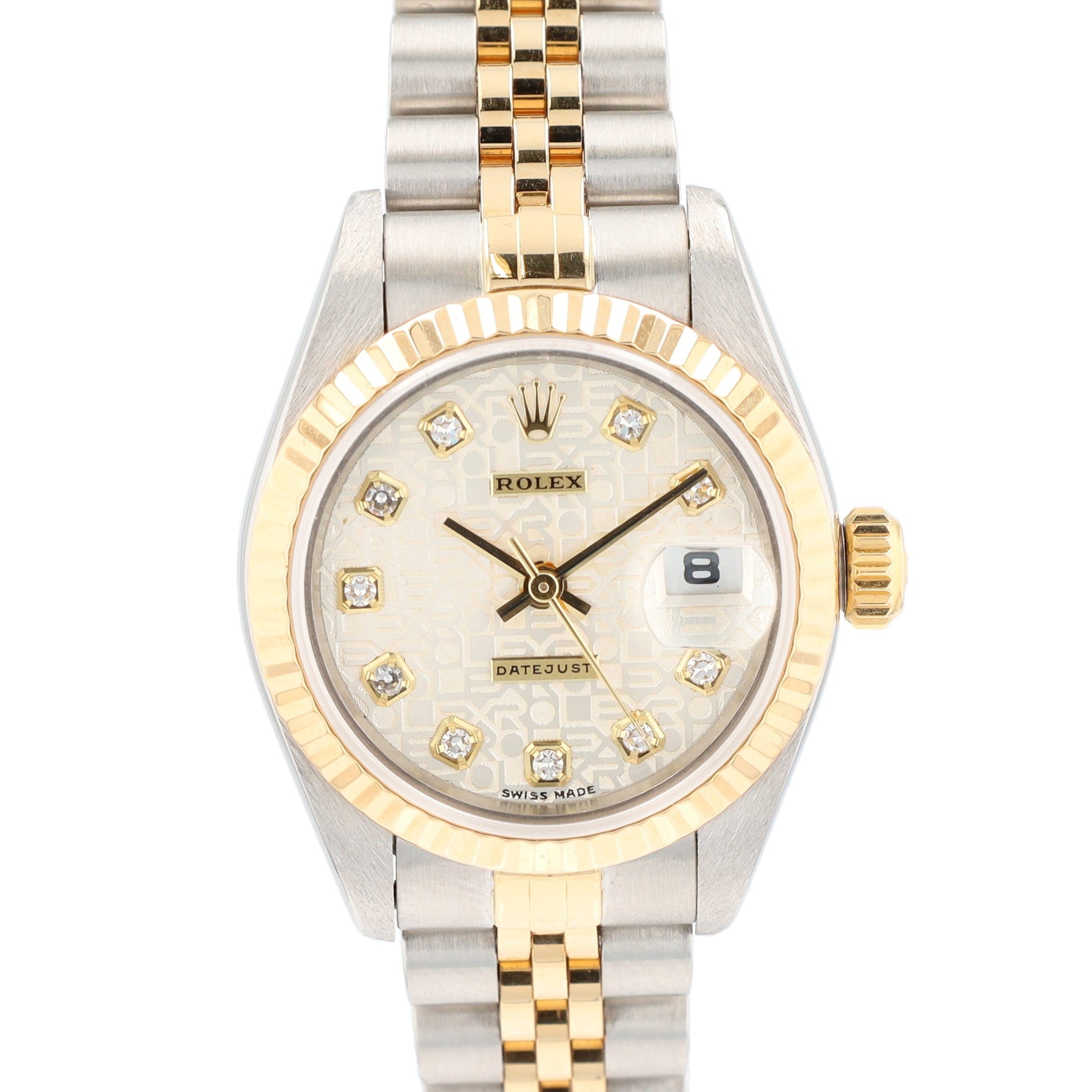Rolex Datejust  69173 26mm Silver Jubilee Diamonds (N.S) Dial Fluted Bezel Jubilee Band - Luxuriant Concierge