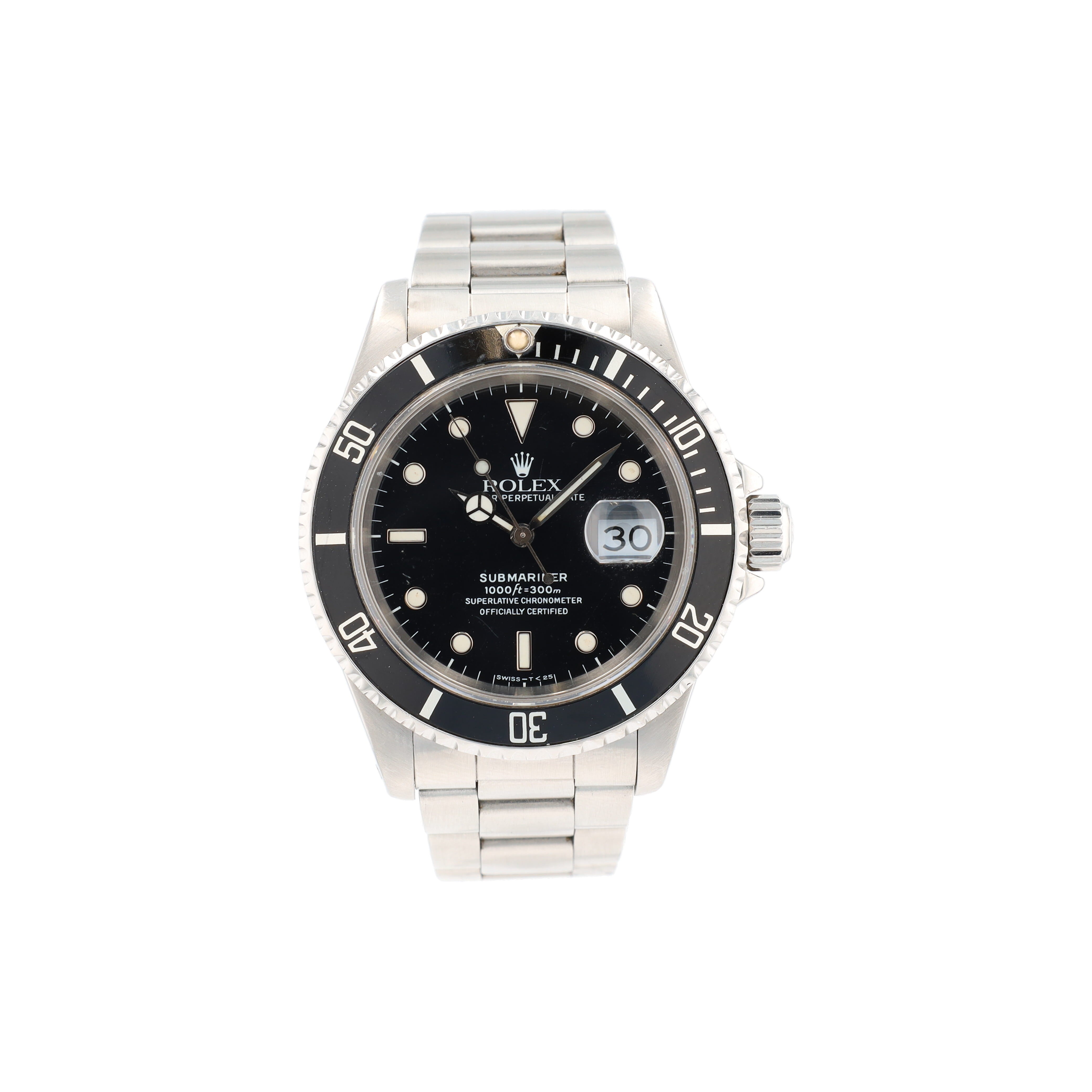 B&P Rolex Submariner 16610 40mm Black 4-liner Arrow Luminous  Dial  Bezel Oyster Band