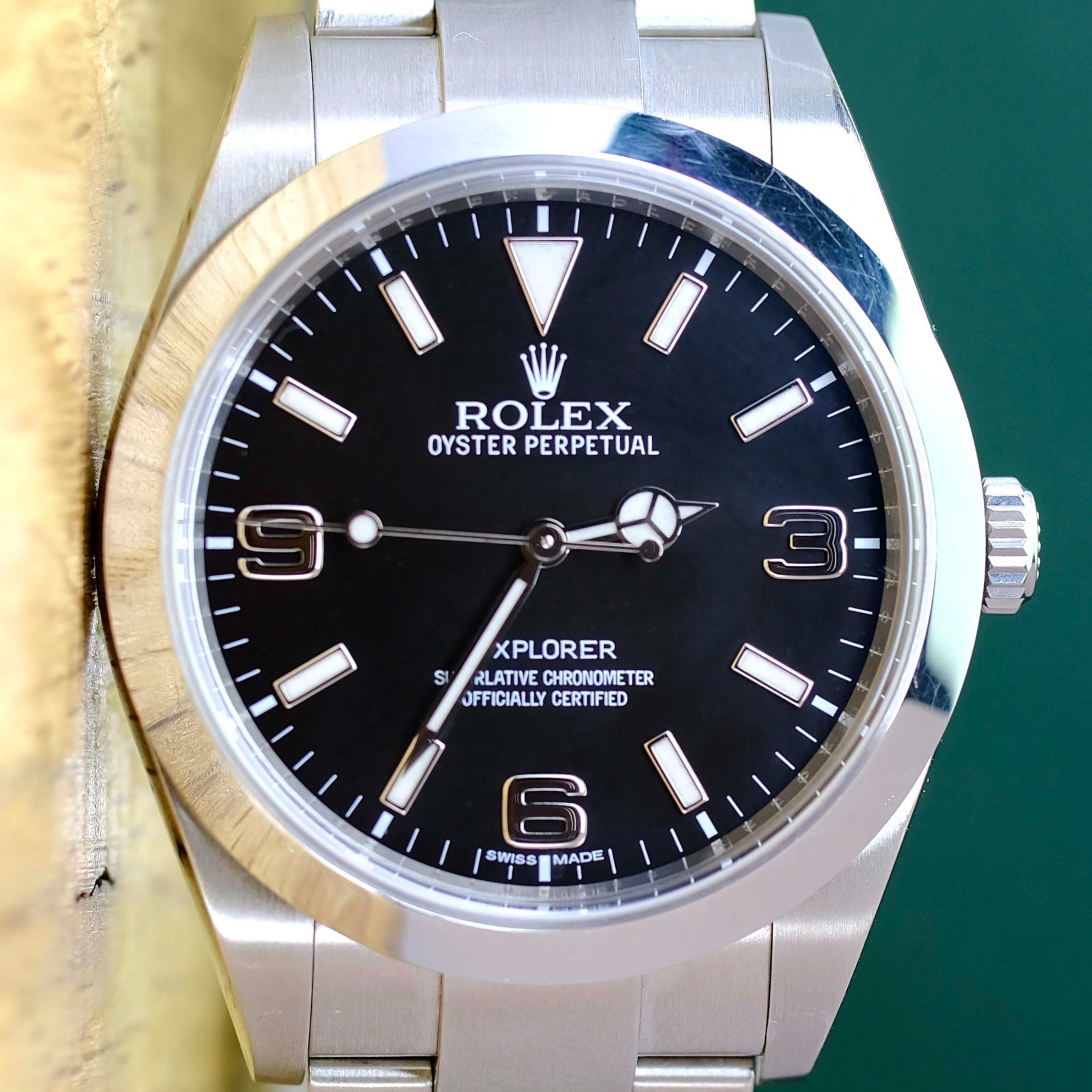 Rolex Explorer Black Dial Oyster Band 214270 w/ Box & Paper - Luxuriant Concierge