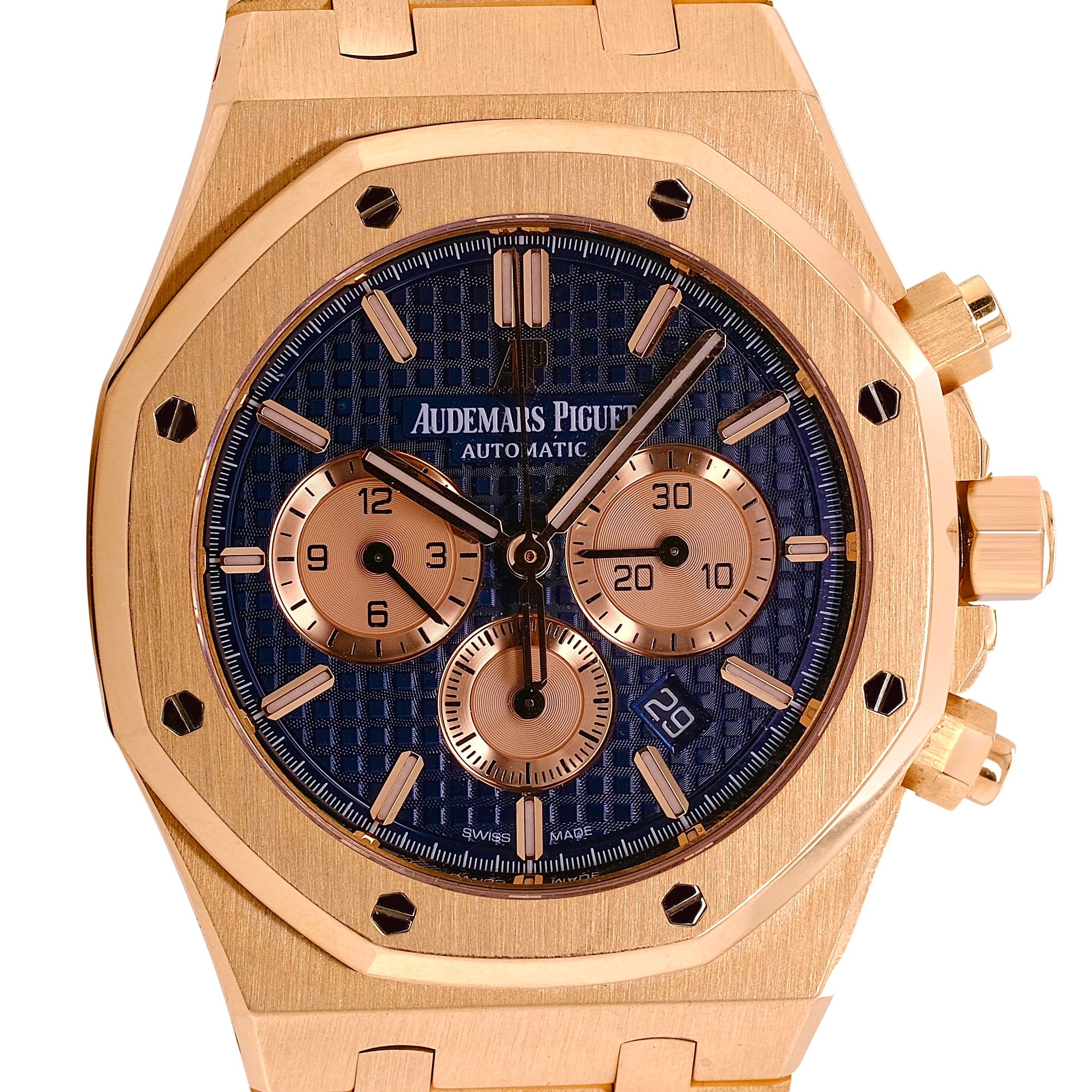 Audemars Piguet Royal Oak Blue Dial Chronograph Watch 26331 Box&Paper - Luxuriant Concierge