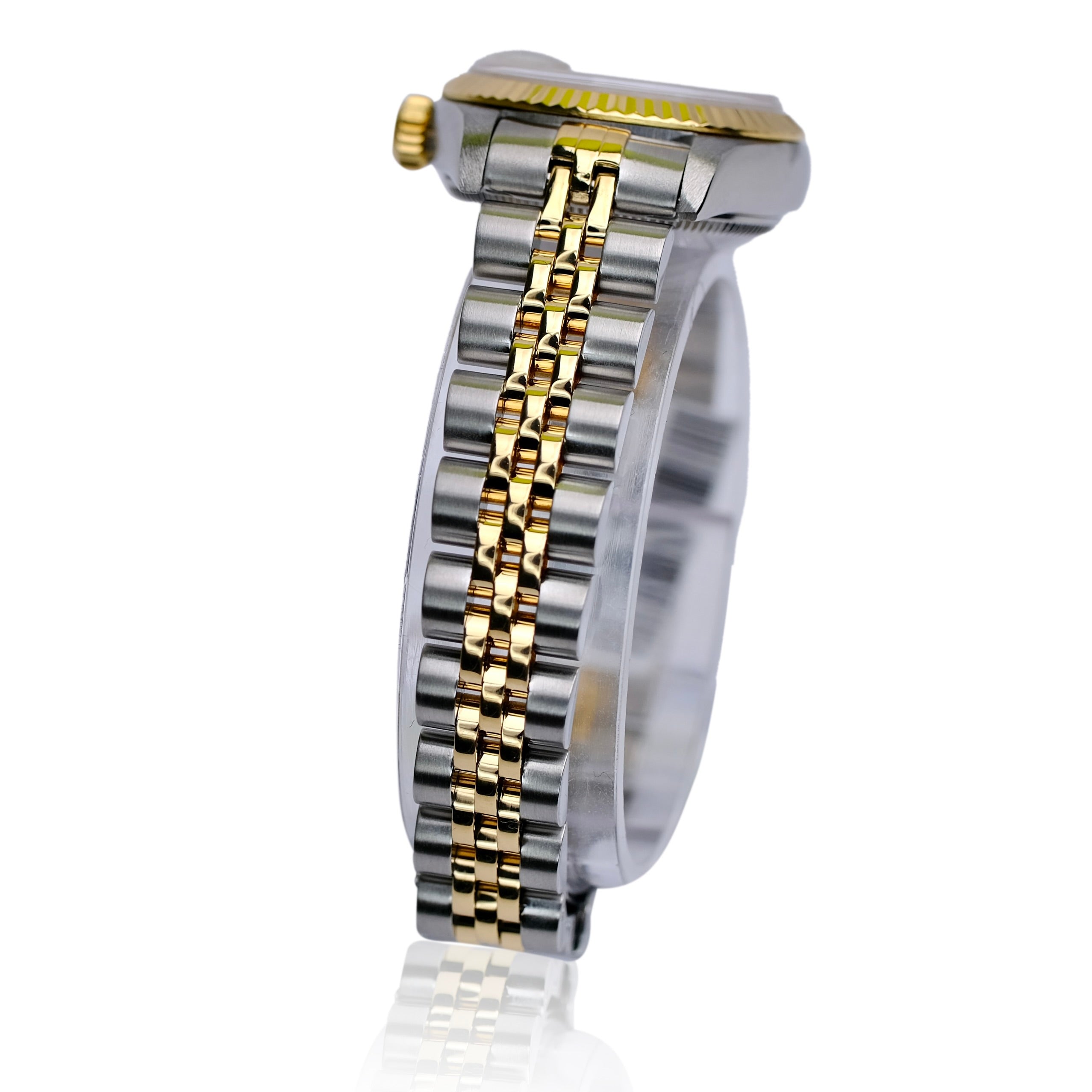 ROLEX DATEJUST WHITE INDEX DIAL GOLD & STEEL JUBILEE WATCH 69173 - Luxuriant Concierge