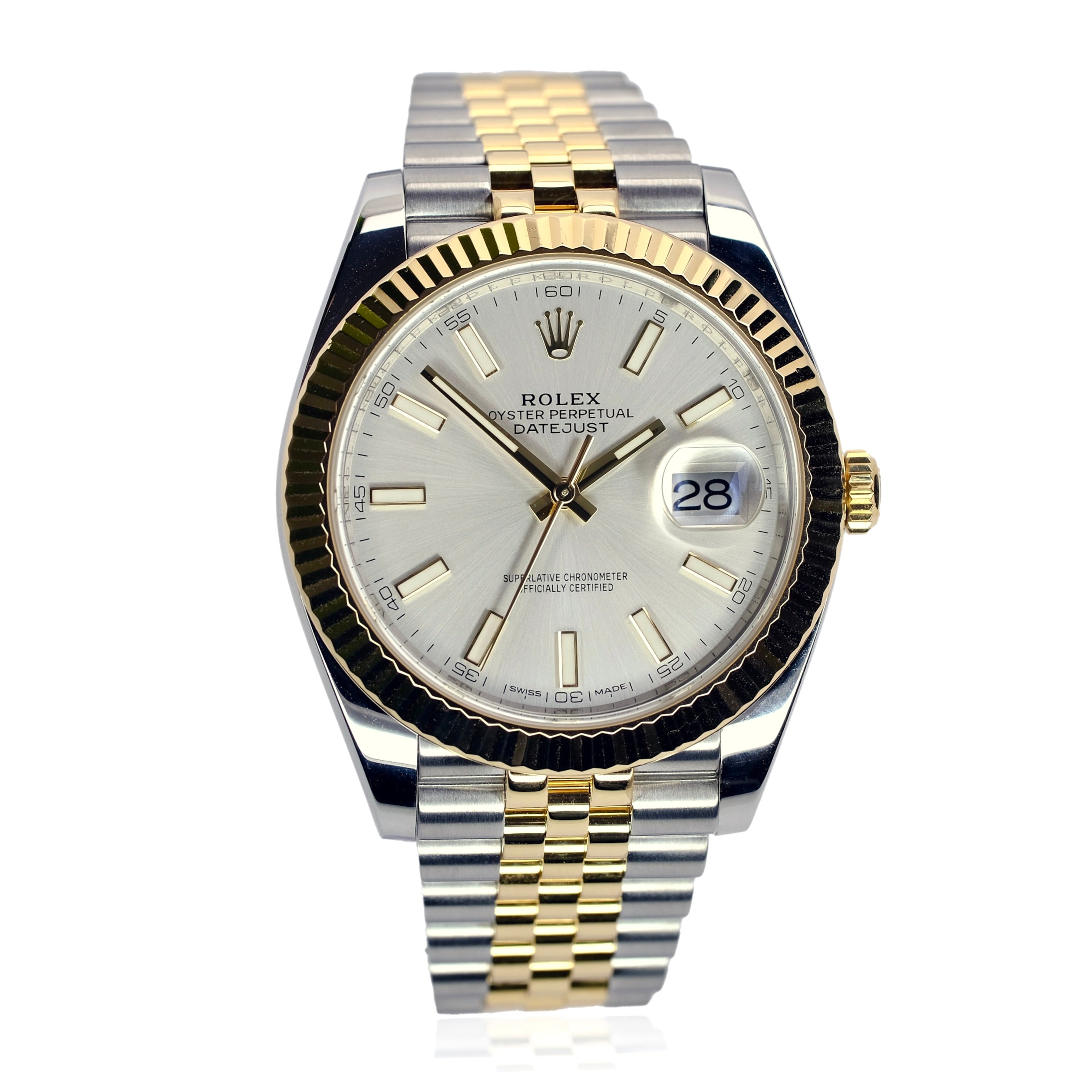 ROLEX DATEJUST II SILVER INDEX DIAL JUBILEE 126333 BOX&PAPER - Luxuriant Concierge