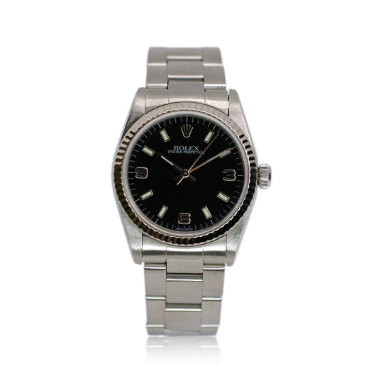 Rolex Oyster Perpetual Mid-Size Black Index-Arabic Dial Oyster Band Watch YR-1999 77014 - Luxuriant Concierge