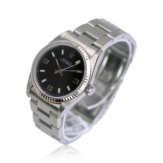 Rolex Oyster Perpetual Mid-Size Black Index-Arabic Dial Oyster Band Watch YR-1999 77014 - Luxuriant Concierge