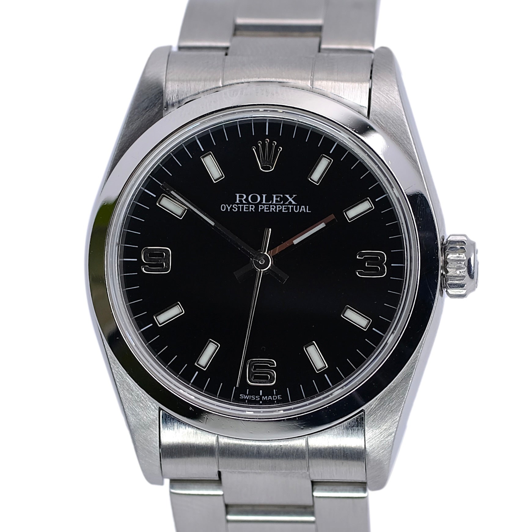 Rolex Oyster Perpetual Mid-Size Black Index-Arabic Dial Oyster Band Watch YR-1999 77080 - Luxuriant Concierge