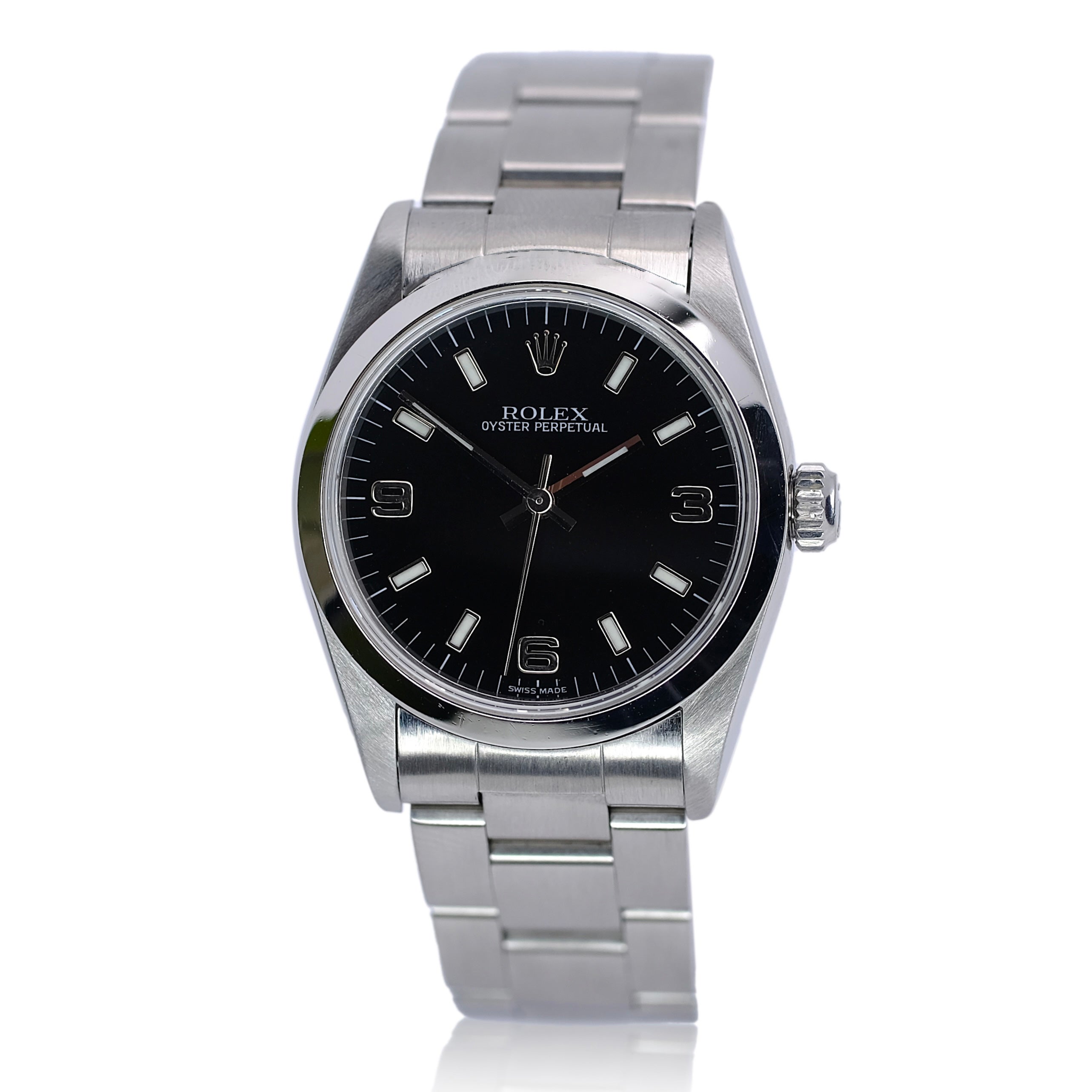 Rolex Oyster Perpetual Mid-Size Black Index-Arabic Dial Oyster Band Watch YR-1999 77080 - Luxuriant Concierge